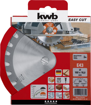 584333-300 Kwb HM-Kreissägeblatt 43E, 160 x 16 mm