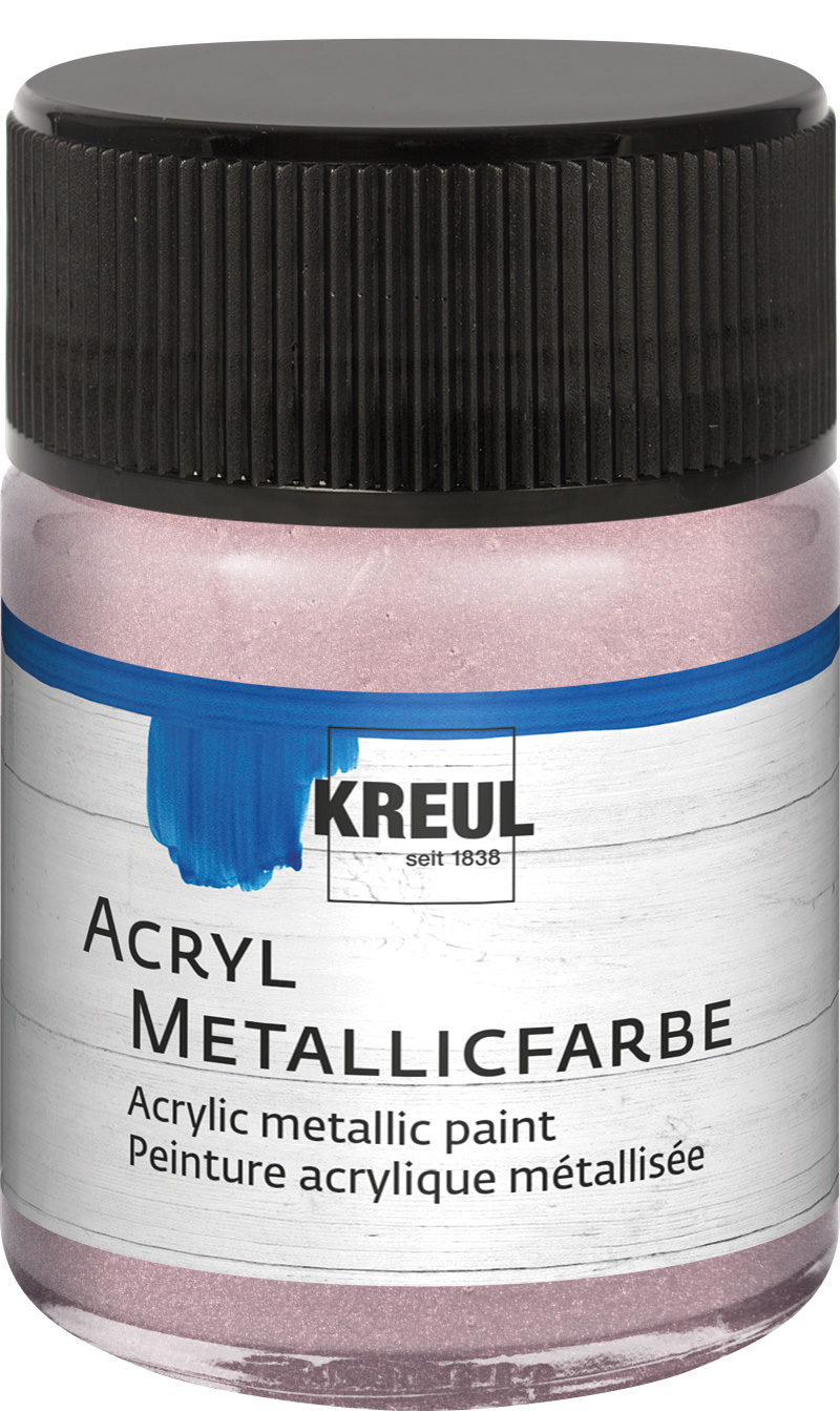 Kreul Acryl Metallicfarbe Roségold, 50 ml