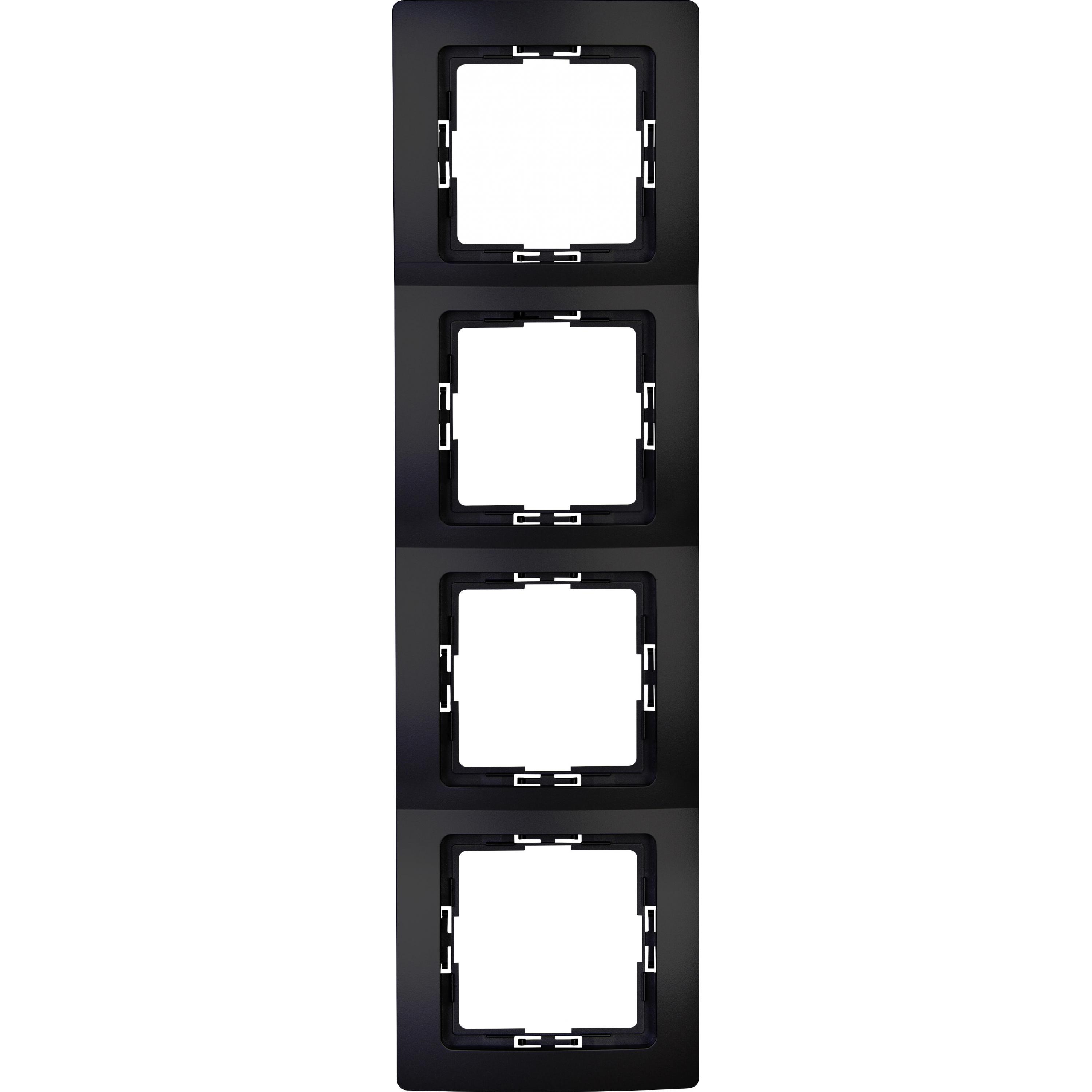Kopp PARIS Abdeckrahmen 4-fach, schwarz matt Kopp PARIS Abdeckrahmen 4-fach, schwarz matt