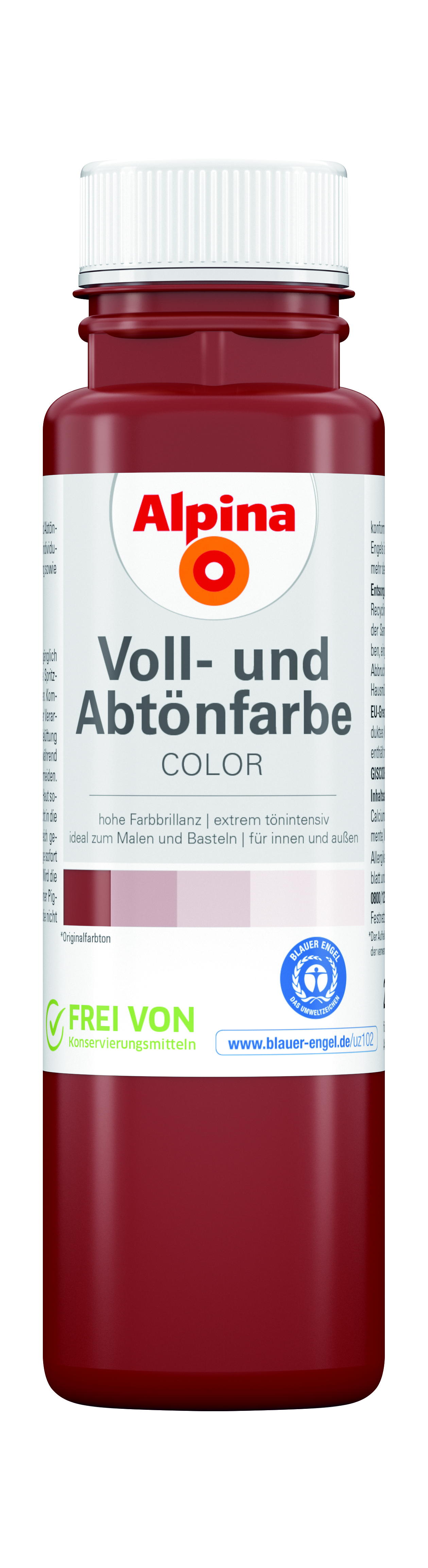 Alpina COLOR Voll- und Abtönfarbe, Spicy Red, 250 ml, seidenmatt