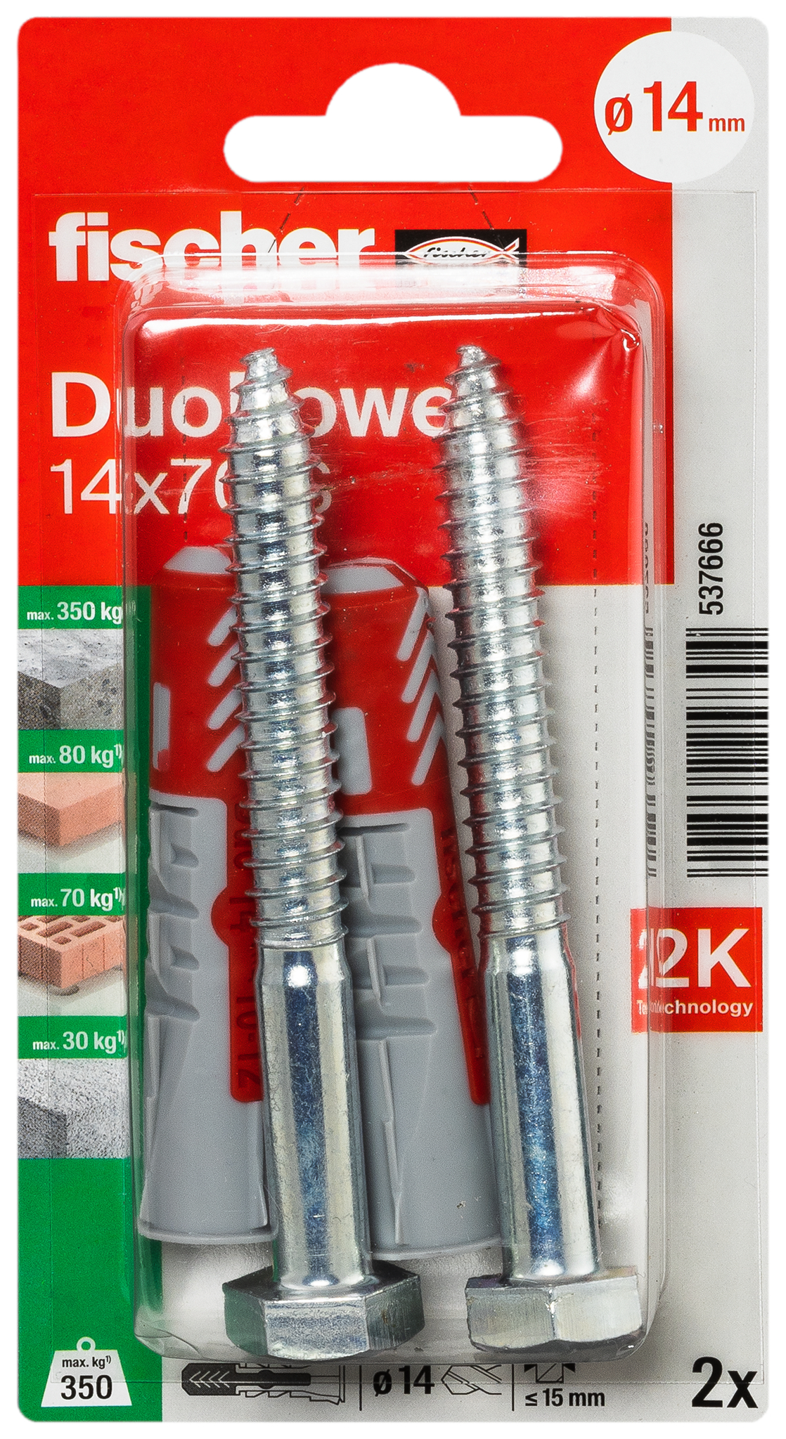 fischer DuoPower Universaldübel 14 x 70 S K (2) fischer DuoPower Universaldübel 14 x 70 S K (2)