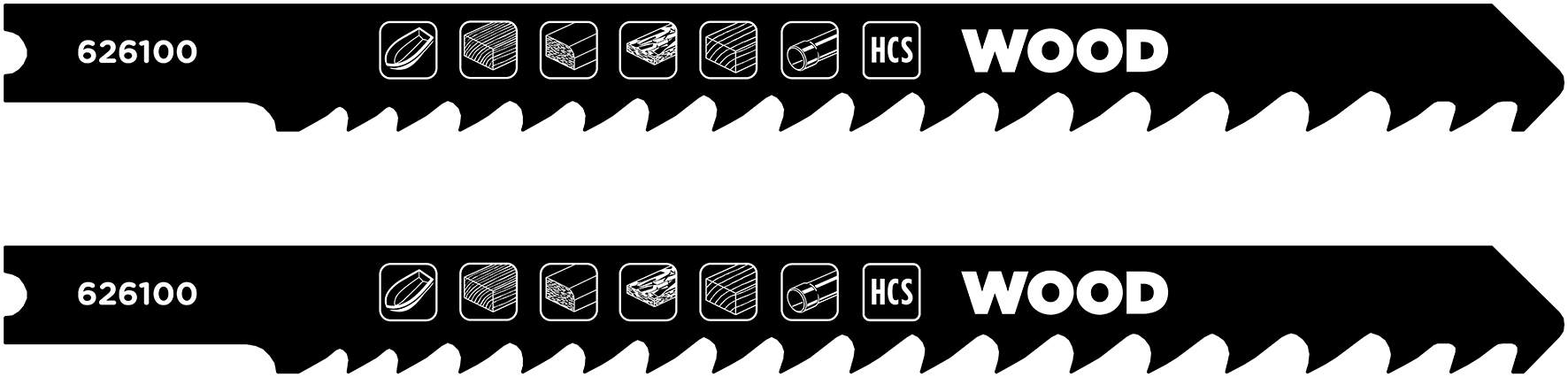 kwb HCS-Stichsägeblätter mit U-Schaft für Holz, grob, 100 mm kwb HCS-Stichsägeblätter mit U-Schaft für Holz, grob, 100 mm