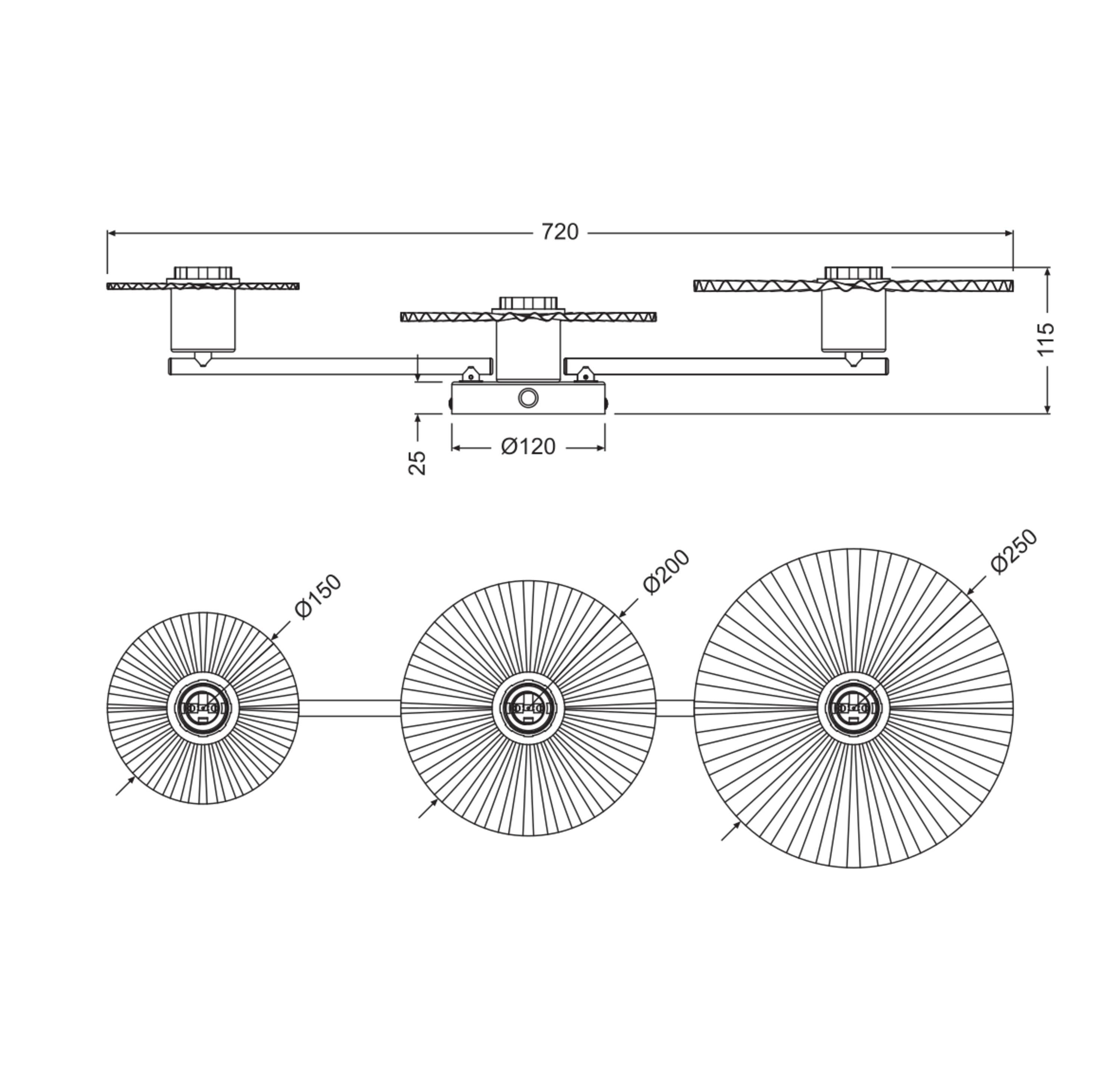 Osram DECOR Plissee Wall, 3XE27, beige
