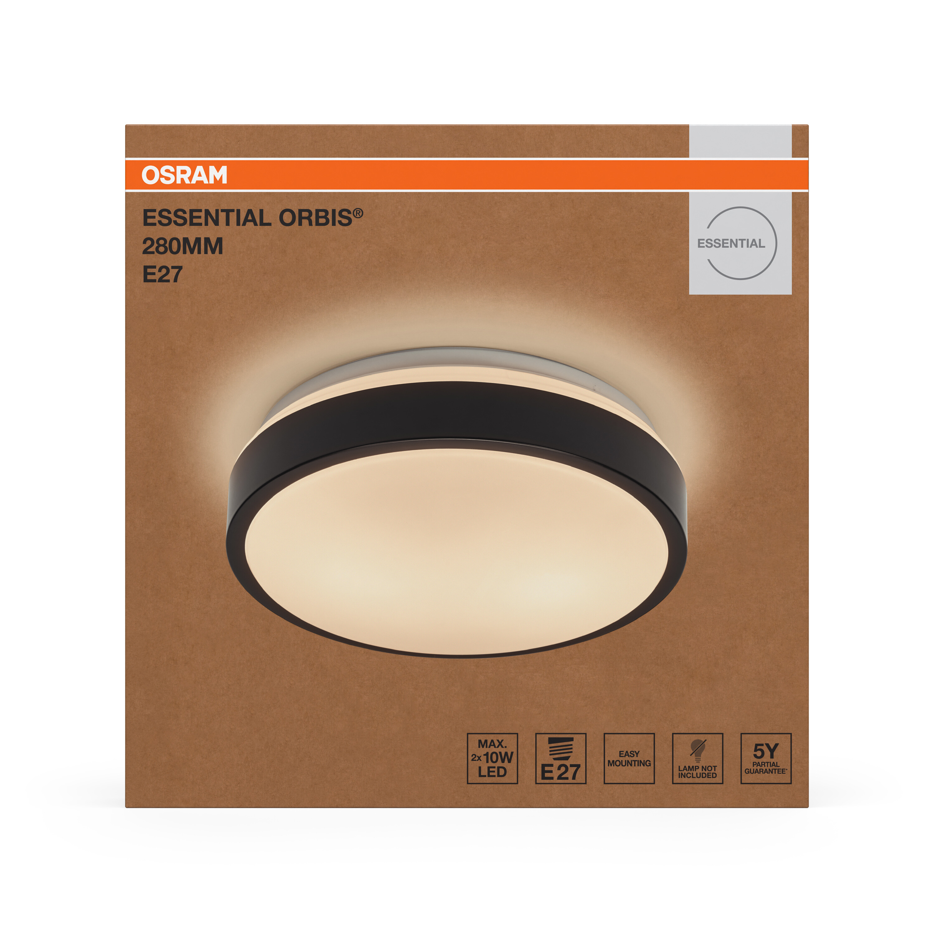 Osram ORBIS Essential 280, 2XE27, schwarz