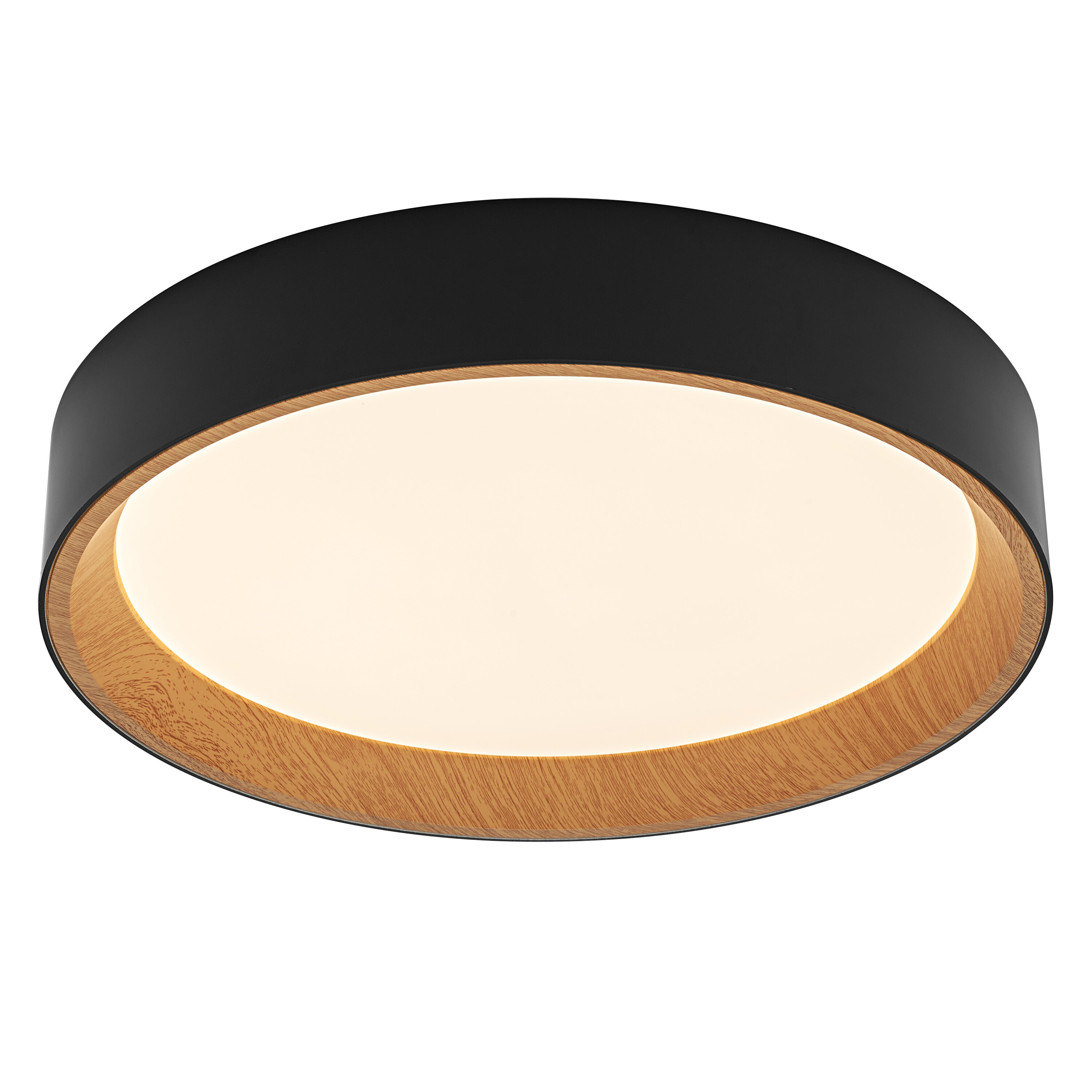 Osram Led Deckenleuchte "Orbis Larios", 390 mm, 24W, 830, Holzdekor/schwarz