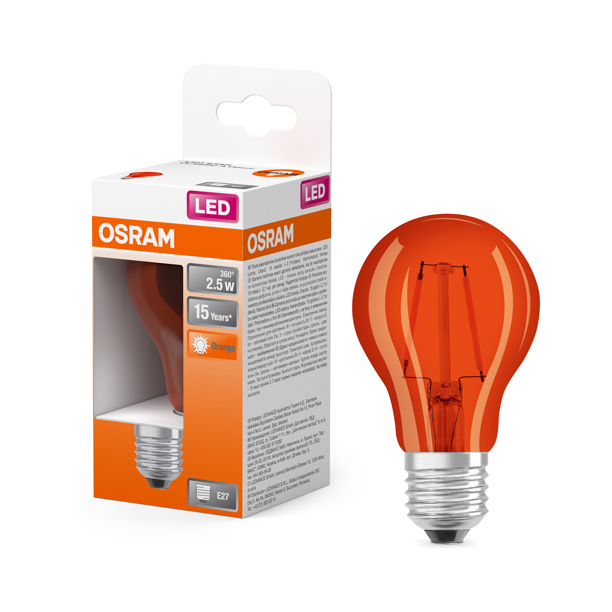 Osram LED Star Classic A 15 Decor, 2.5W, orange Osram LED Star Classic A 15 Decor, 2.5W, orange