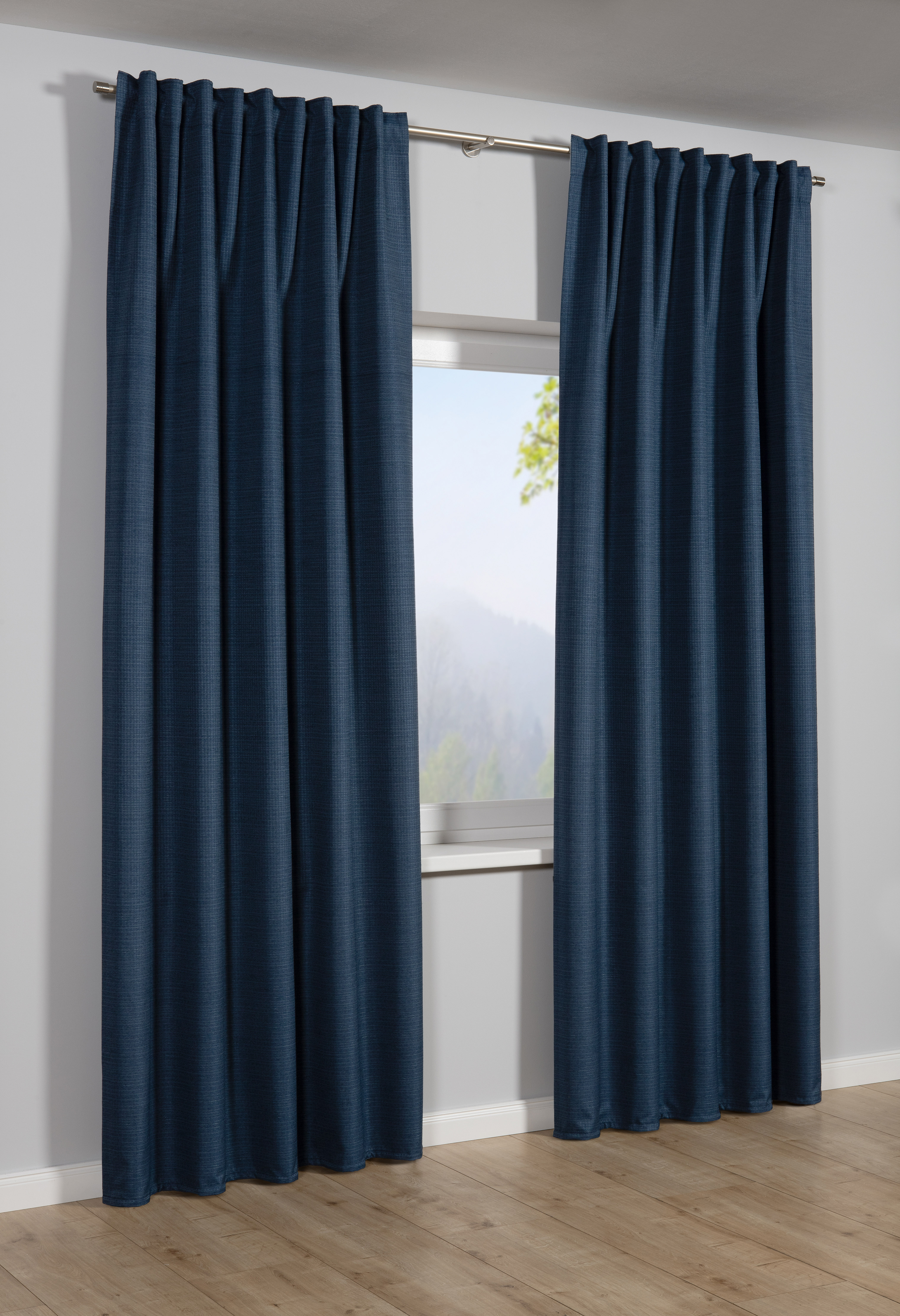 Sehlbach Schal mit Gardinenband blau, 140 x 245 cm Sehlbach Schal mit Gardinenband blau, 140 x 245 cm