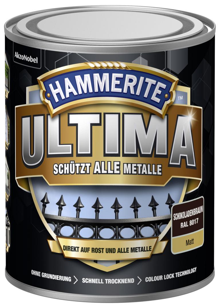 HAMMERITE  METALLSCHUTZLACK ULTIMATE MATT SCHOKOBRAL 8017 750ML