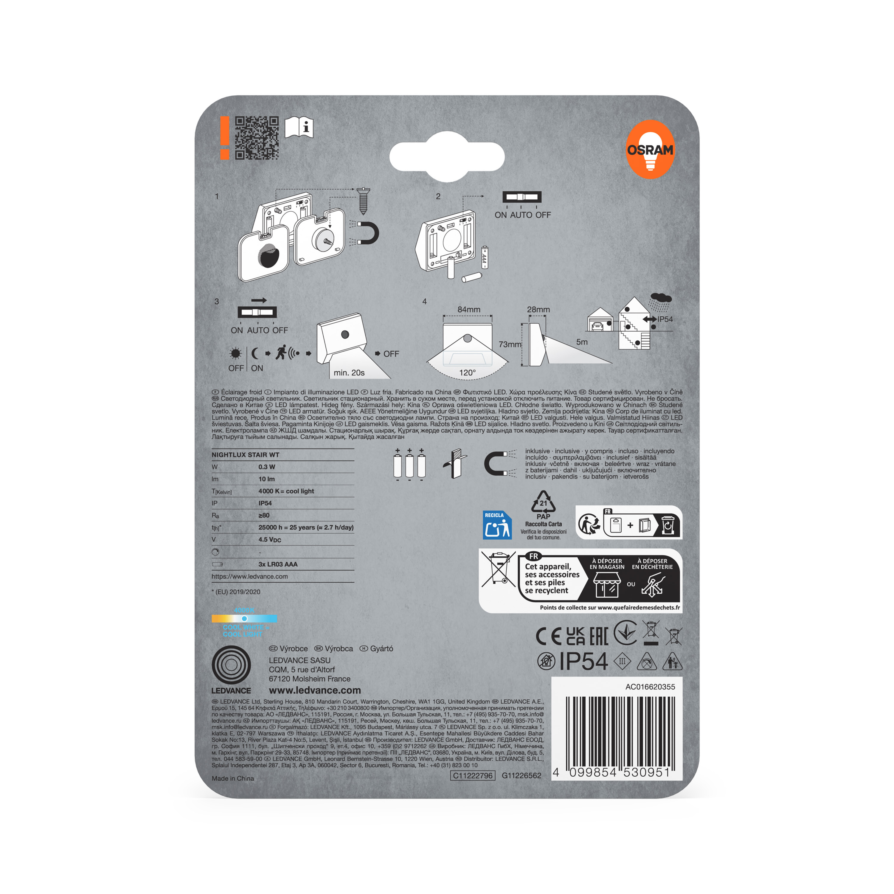 Osram LED-Nachtlicht "Nightlux Stair", weiß