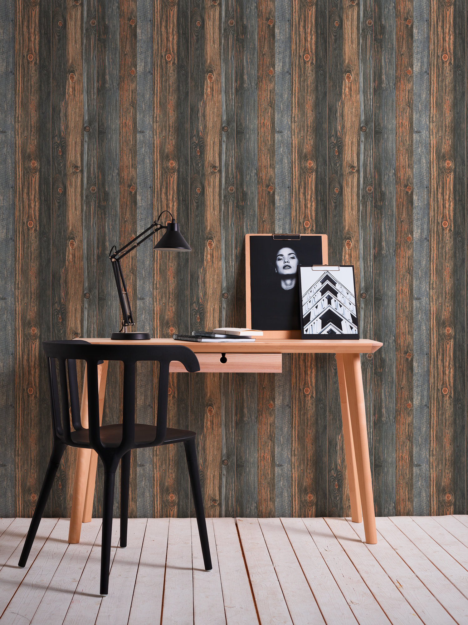 A.S. Création Vliestapete, holzoptik braun blau – rustikale holzpaneel tapete im vintage-stil