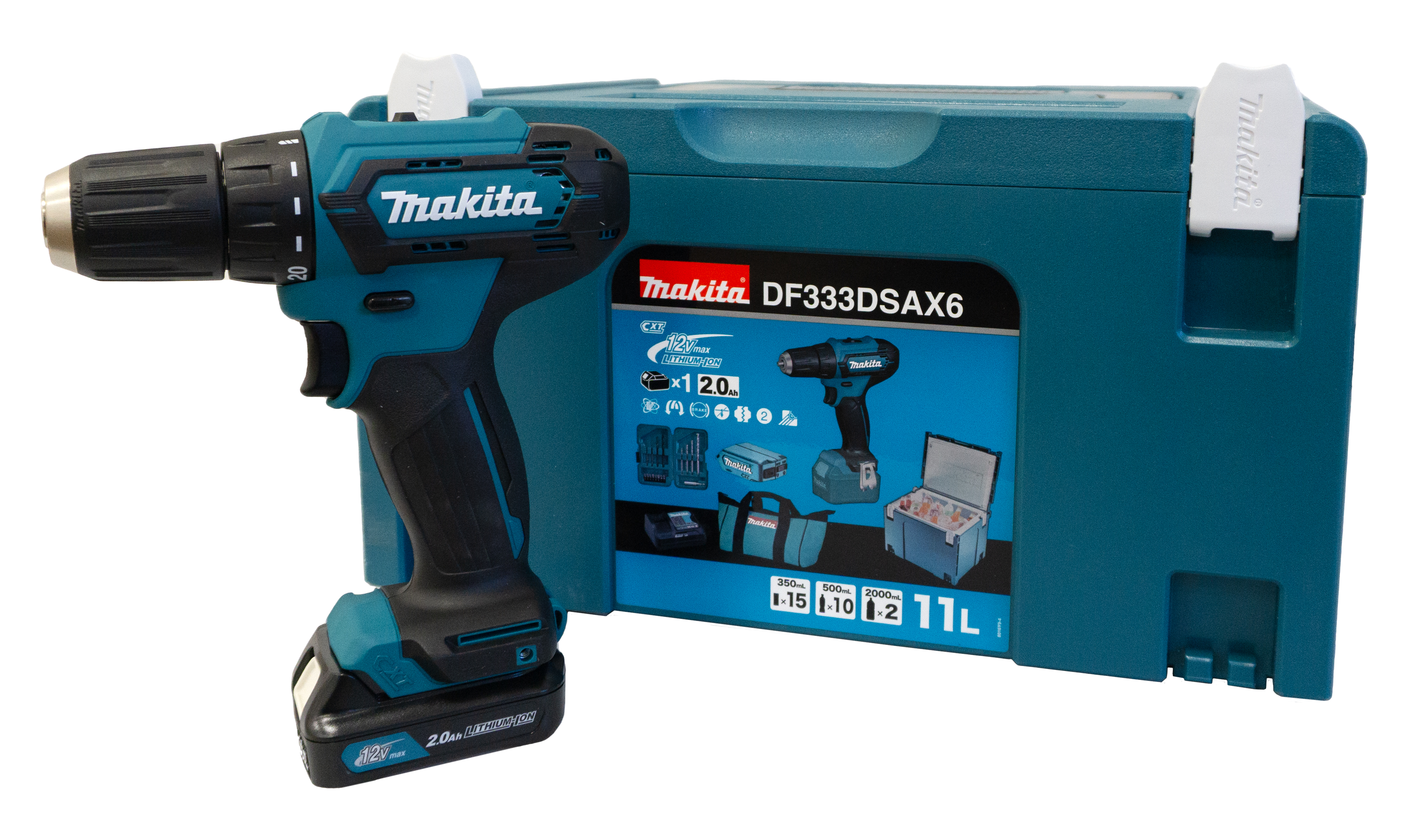 Makita Akku-Bohrschrauber 12 V DF333DSAX6 2AH, inkl. Akku & Ladegerät Makita Akku-Bohrschrauber 12 V DF333DSAX6 2AH, inkl. Akku & Ladegerät