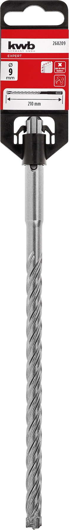 Kwb Hammerbohrer HB4X, 9 x 210 mm SB Kwb Hammerbohrer HB4X, 9 x 210 mm SB