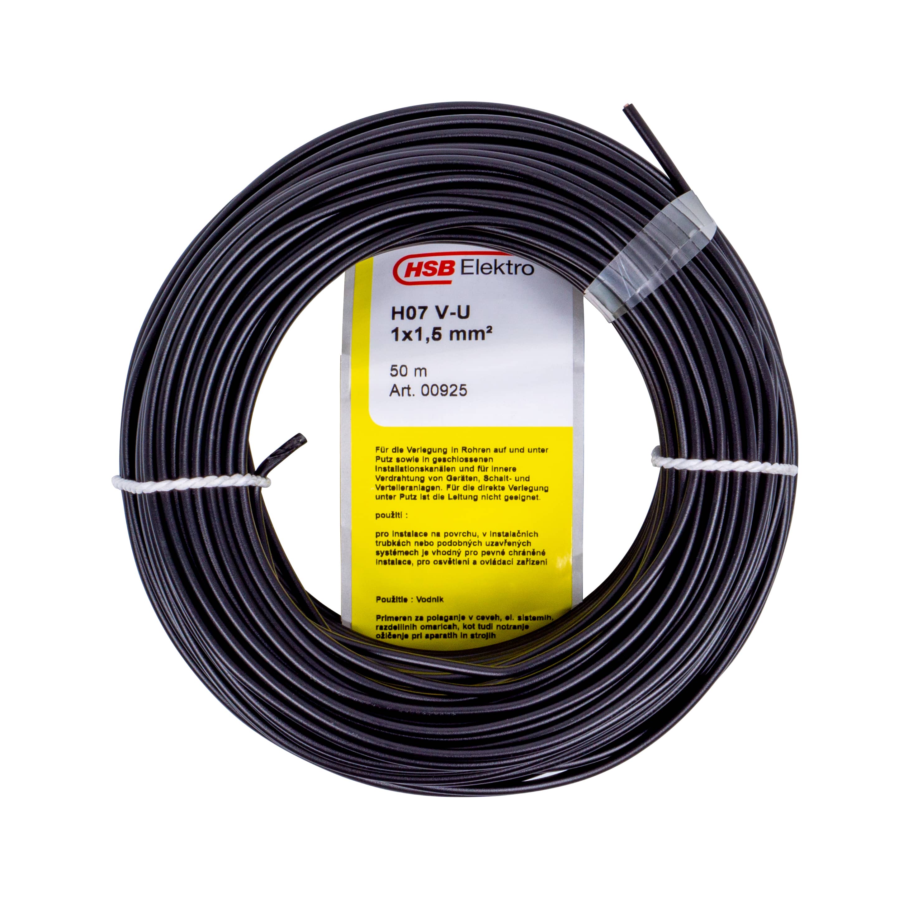 370438cKTSaR5vKifTY ADERLEITUNG EINDR.H07V-U 1,5MM²,50M,SW