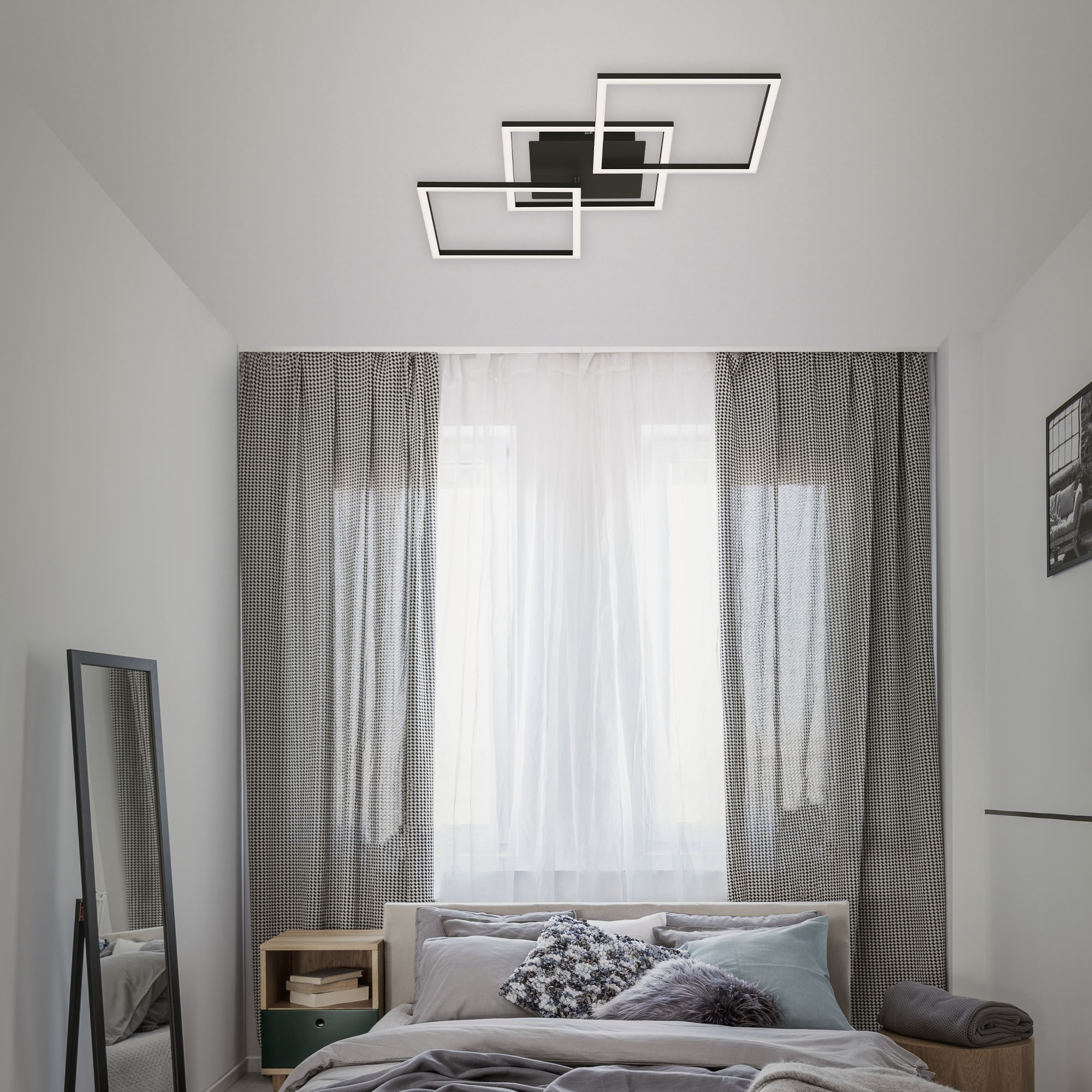 Briloner LED Deckenleuchte, 76,3 cm, schwarz