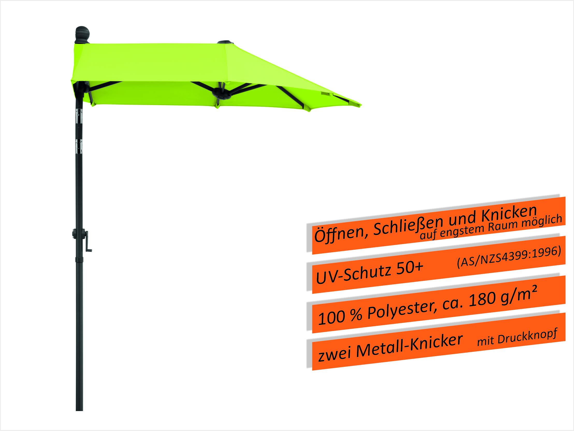 Balkonschirm Salerno Mezzo 150X150 Grün