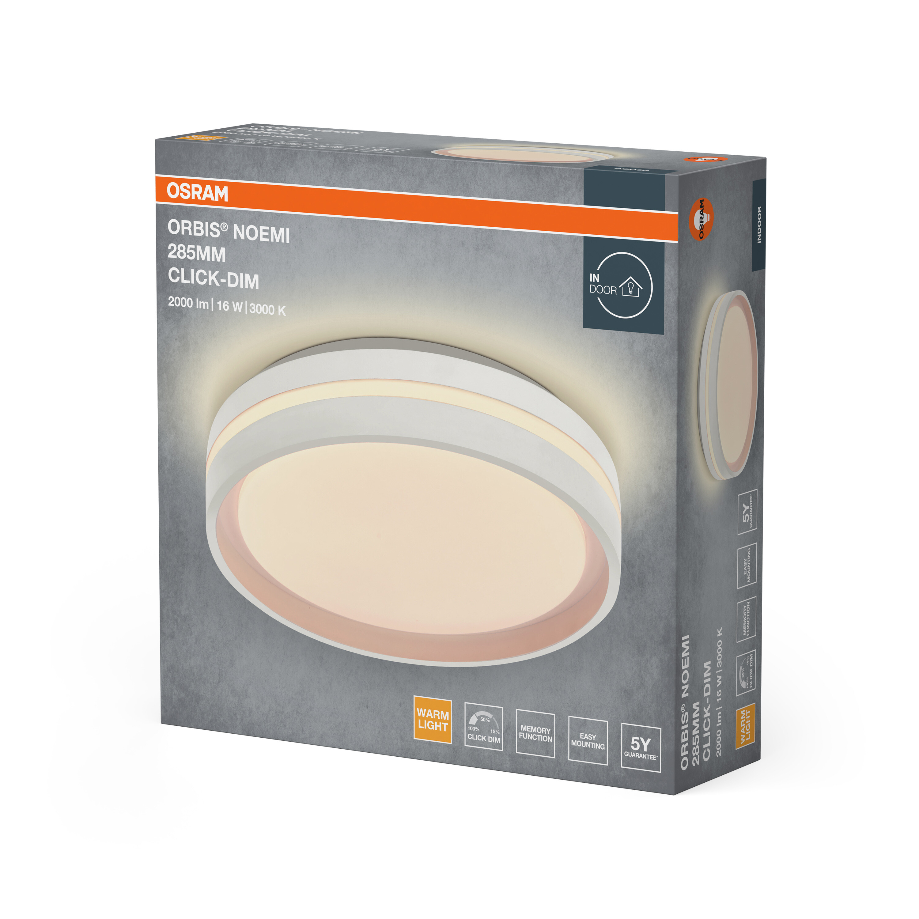Osram Led Deckenleuchte "Orbis Noemi", 285 mm, 16W, 830, weiß