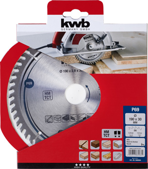 586968-300 Kwb HM-Präzisionskreissägeblatt, 190 x 30 mm