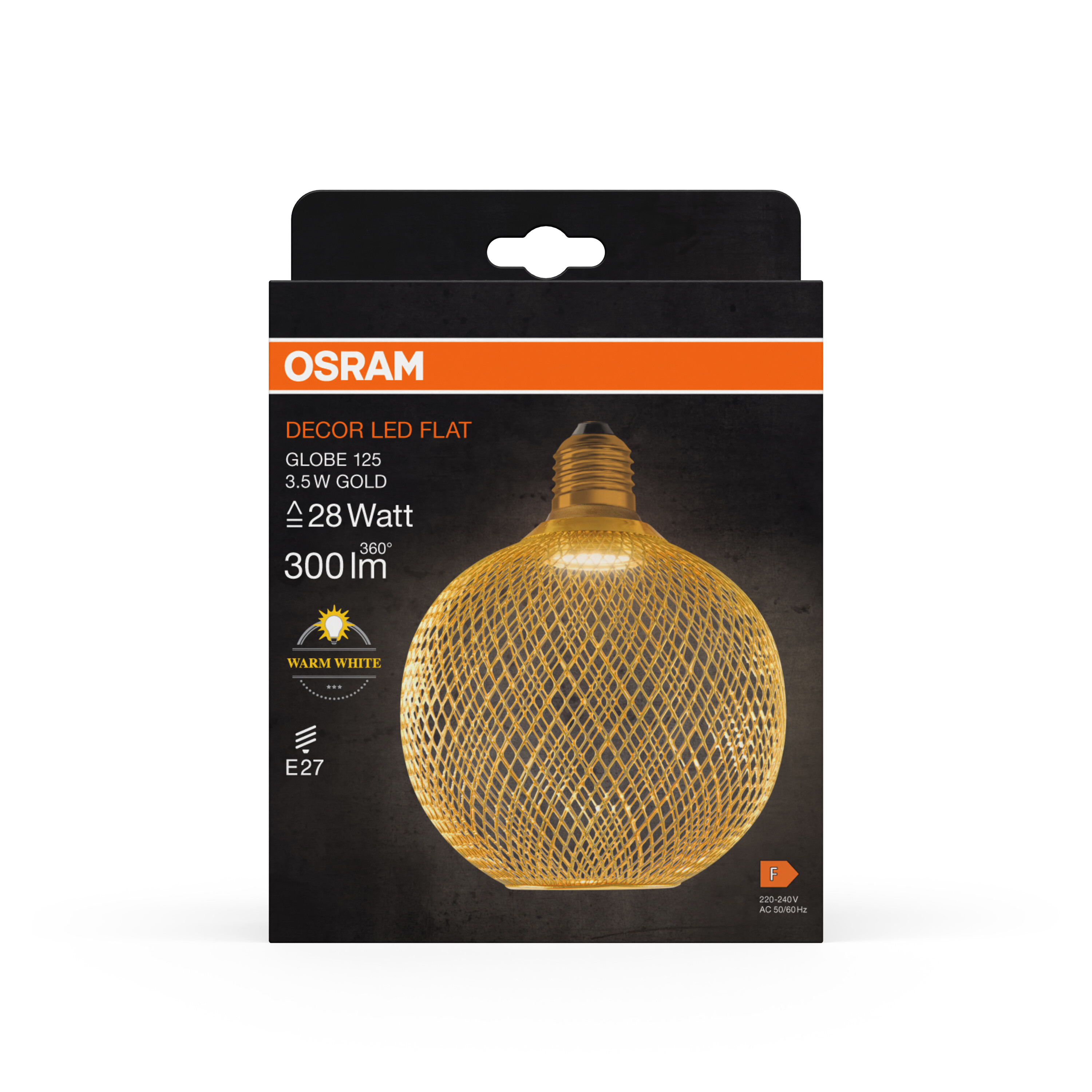 Osram LED Flatlampe 125 mm, gold, warmweiß, E27