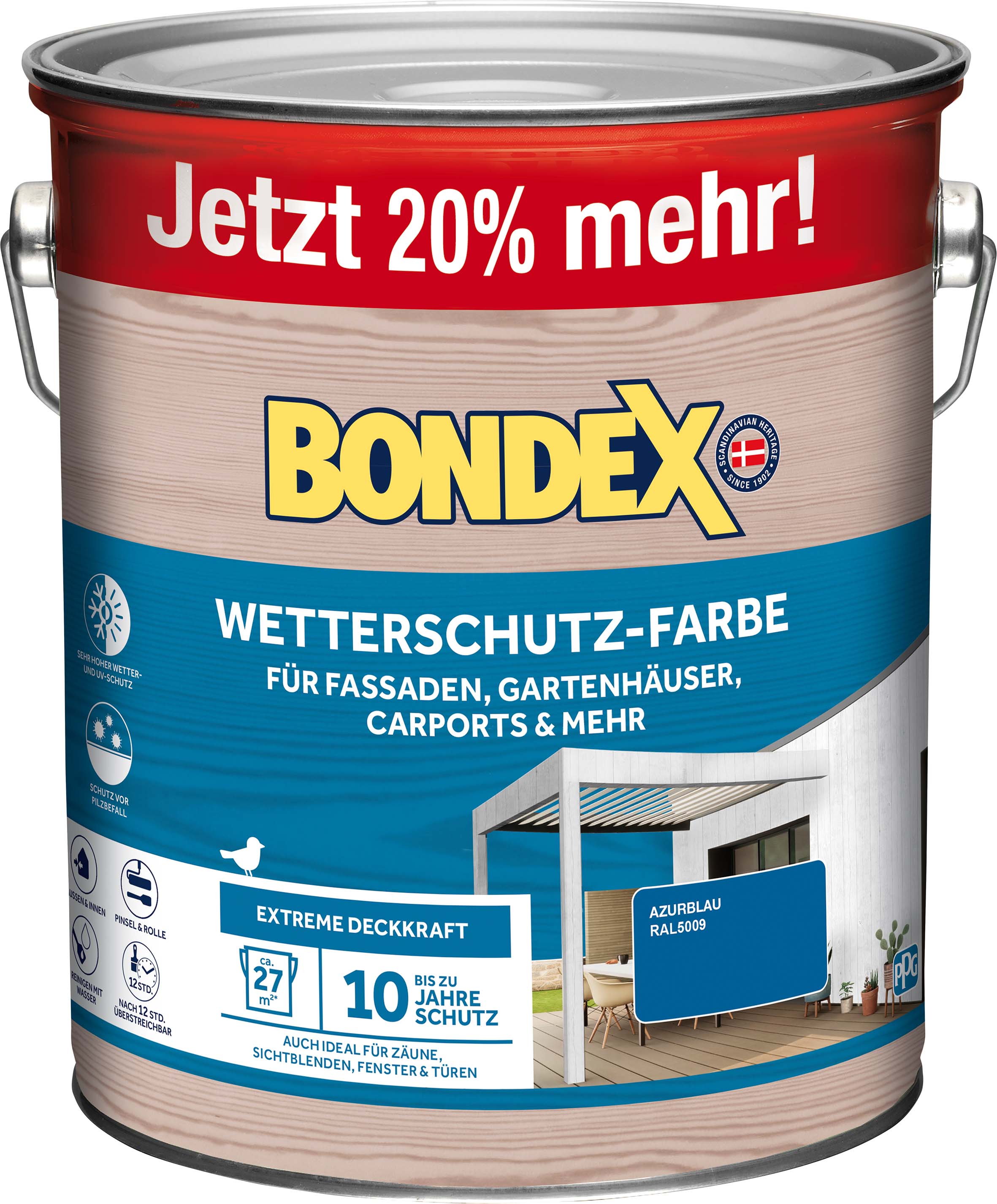 Bondex Wetterschutz-Farbe, azur 3L Bondex Wetterschutz-Farbe, azur 3L