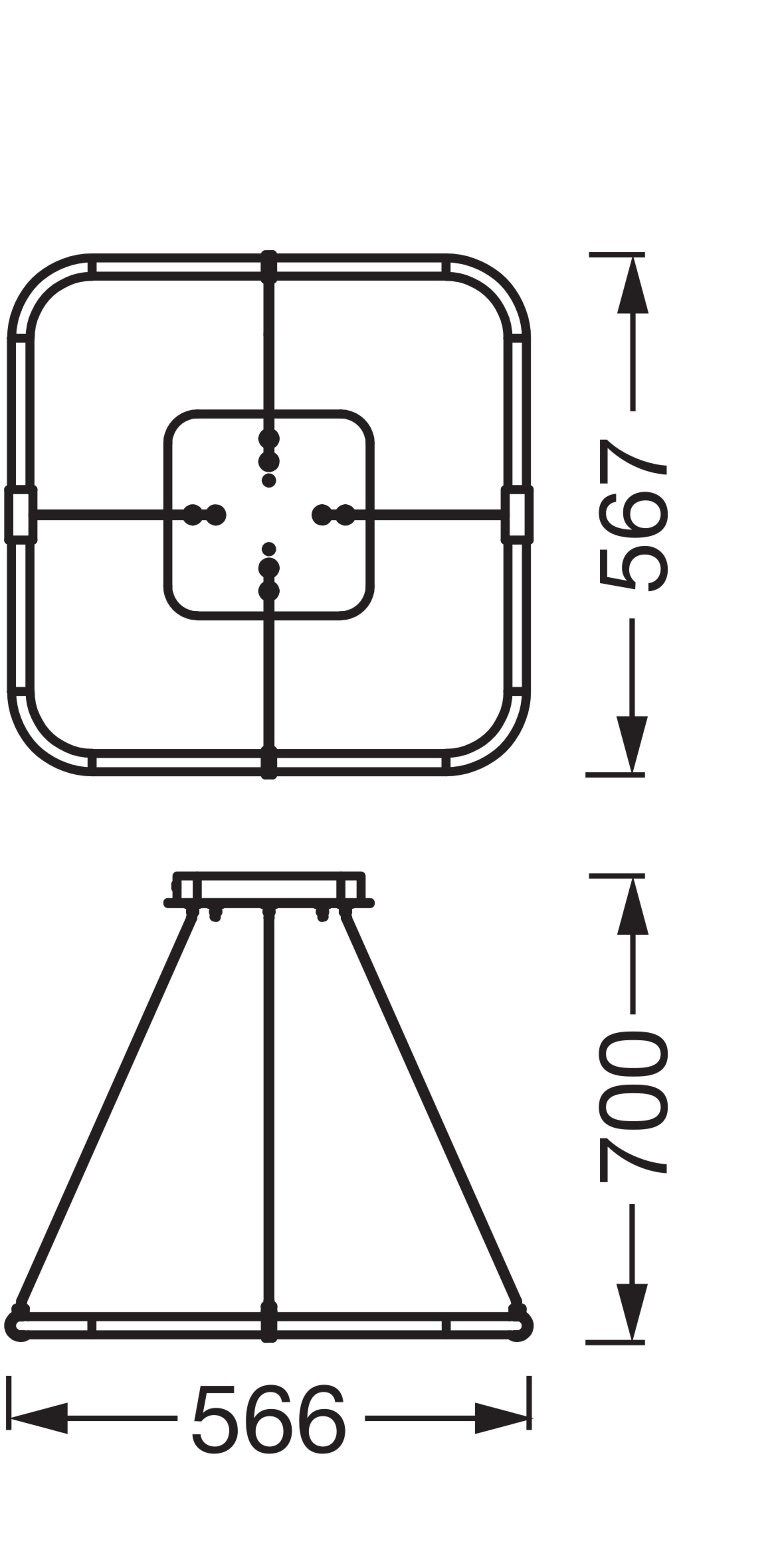 Osram Decor Tetragon Pendelleuchte, Warmweiß, 18W