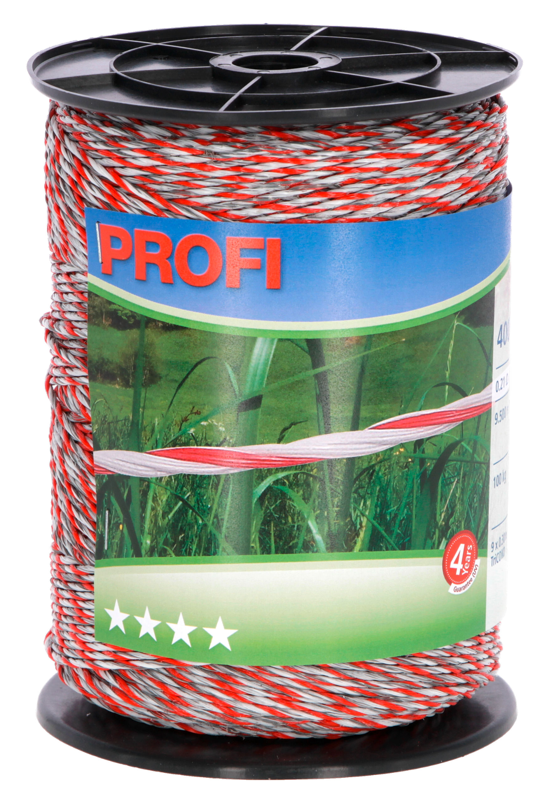 Kerbl AKO Profi Weidezaunlitze 9x0,25 TriC, 400m, weiß/rot