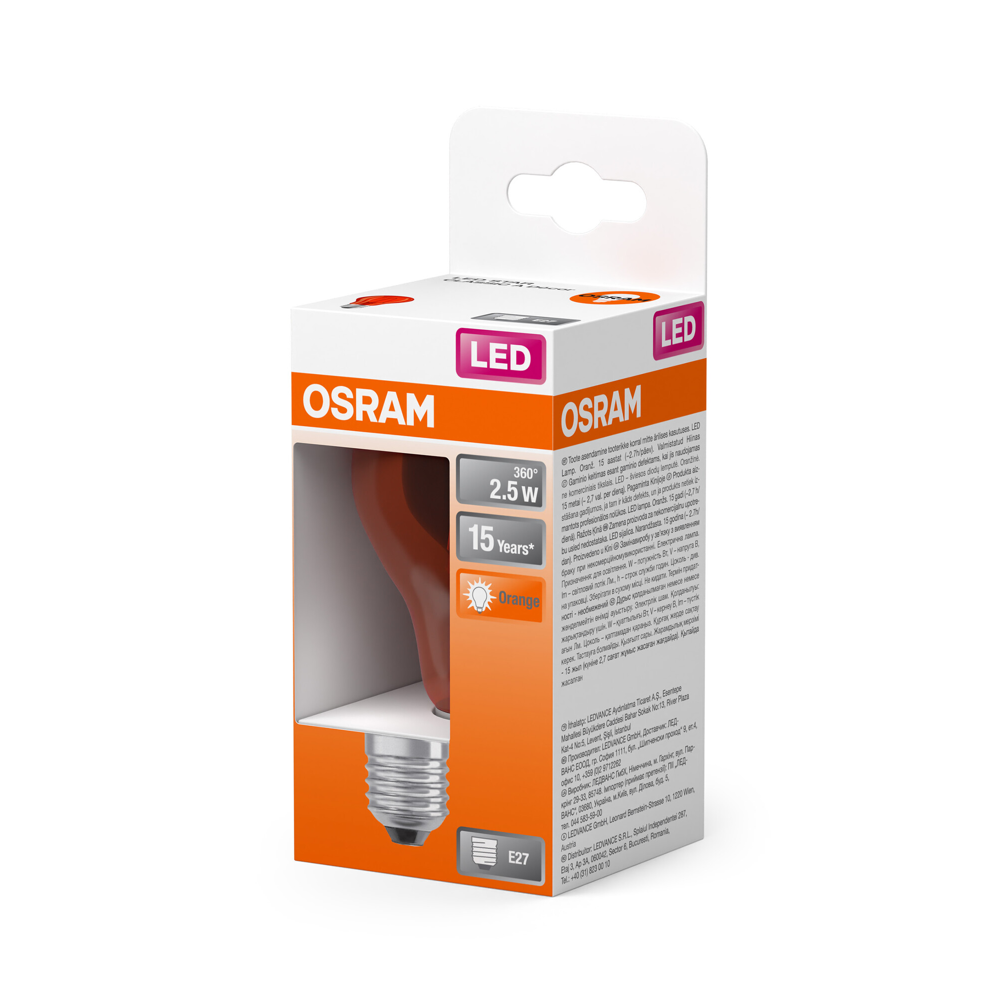 Osram LED Star Classic A 15 Decor, 2.5W, orange Osram LED Star Classic A 15 Decor, 2.5W, orange