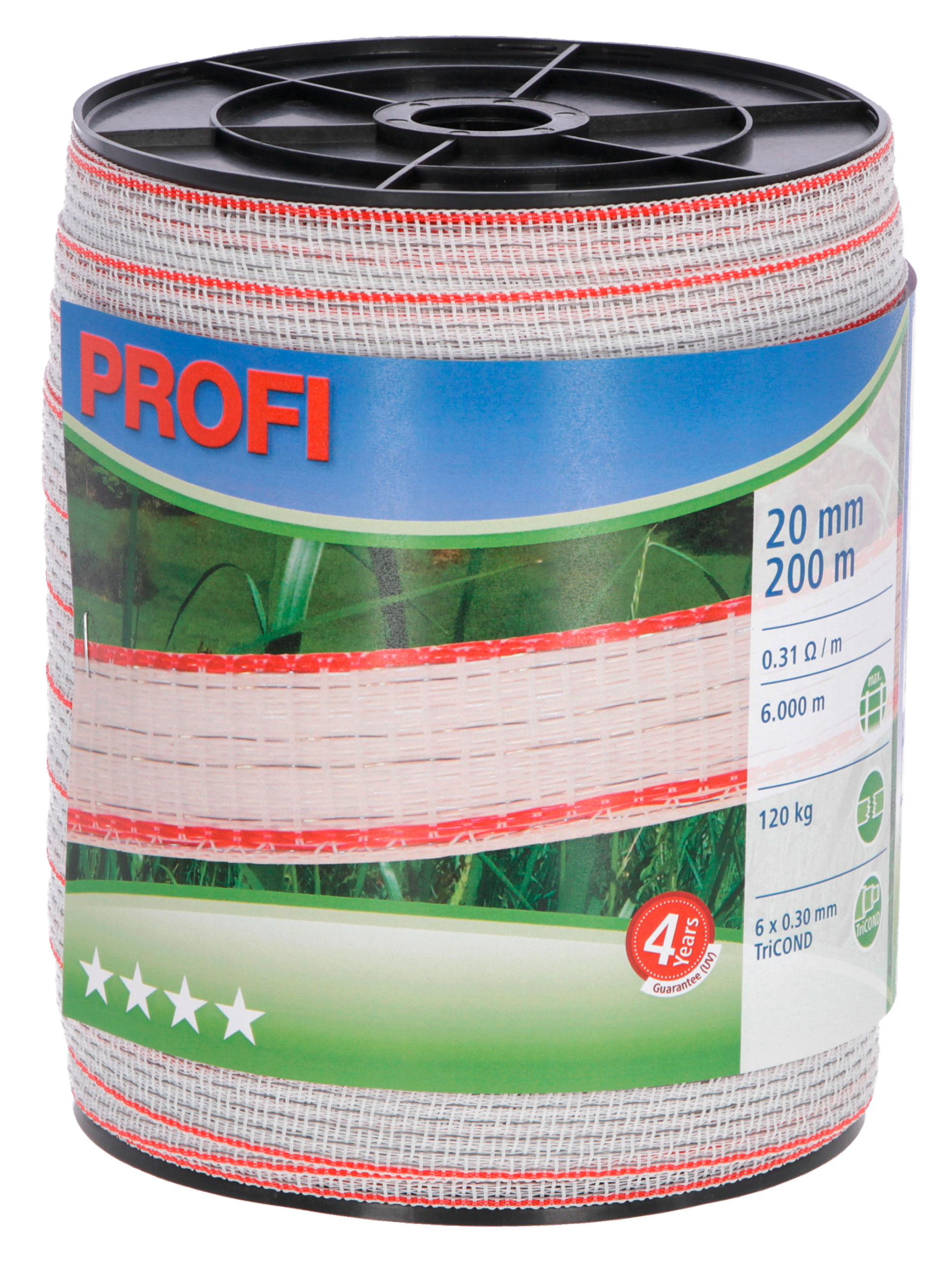 Kerbl Profi Weidezaunband 20mm, 6x0,30 TriC, 200m, w/r Kerbl Profi Weidezaunband 20mm, 6x0,30 TriC, 200m, w/r