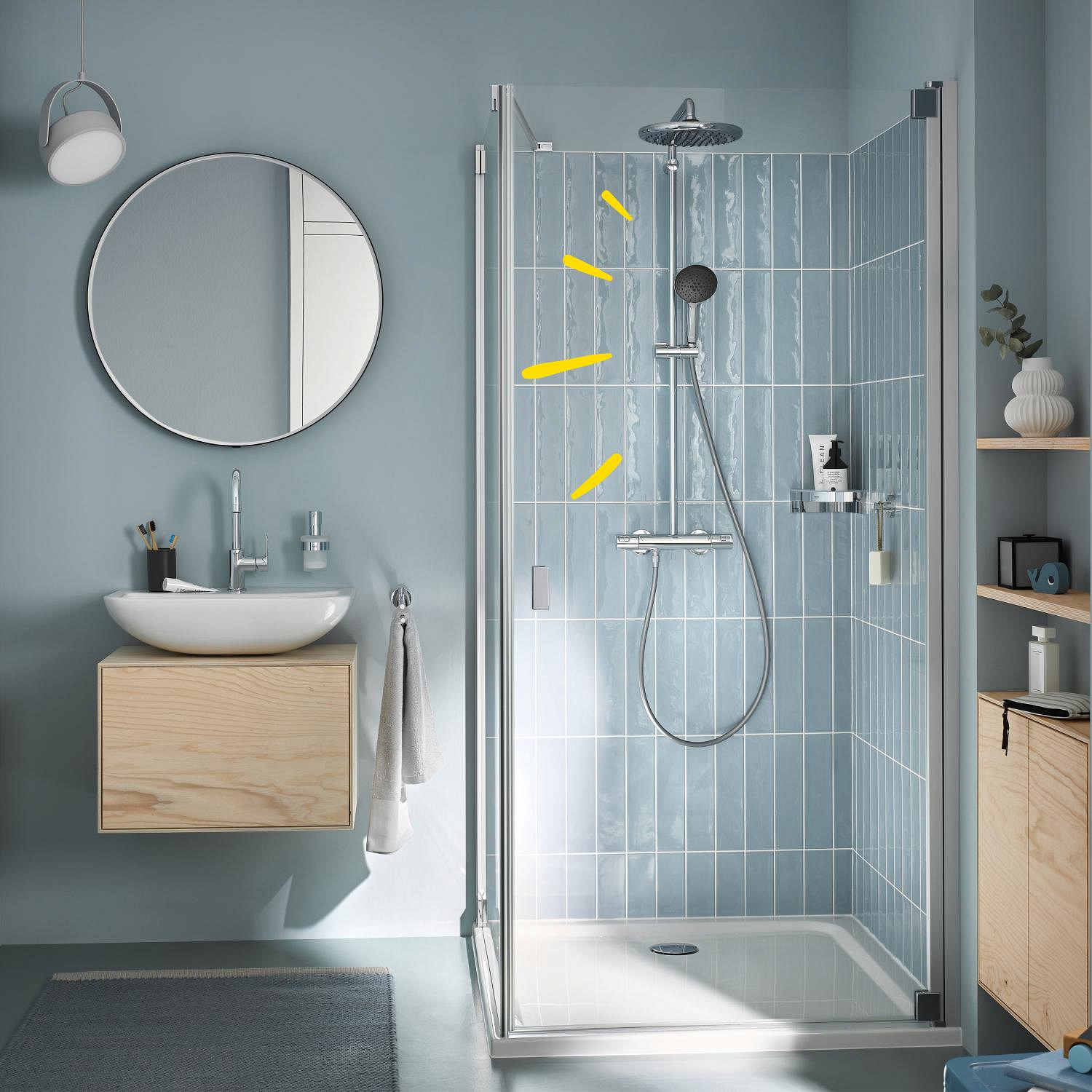 Grohe Vitalio Start System 250 Duschsystem mit Thermostatbatterie für die Wandmontage