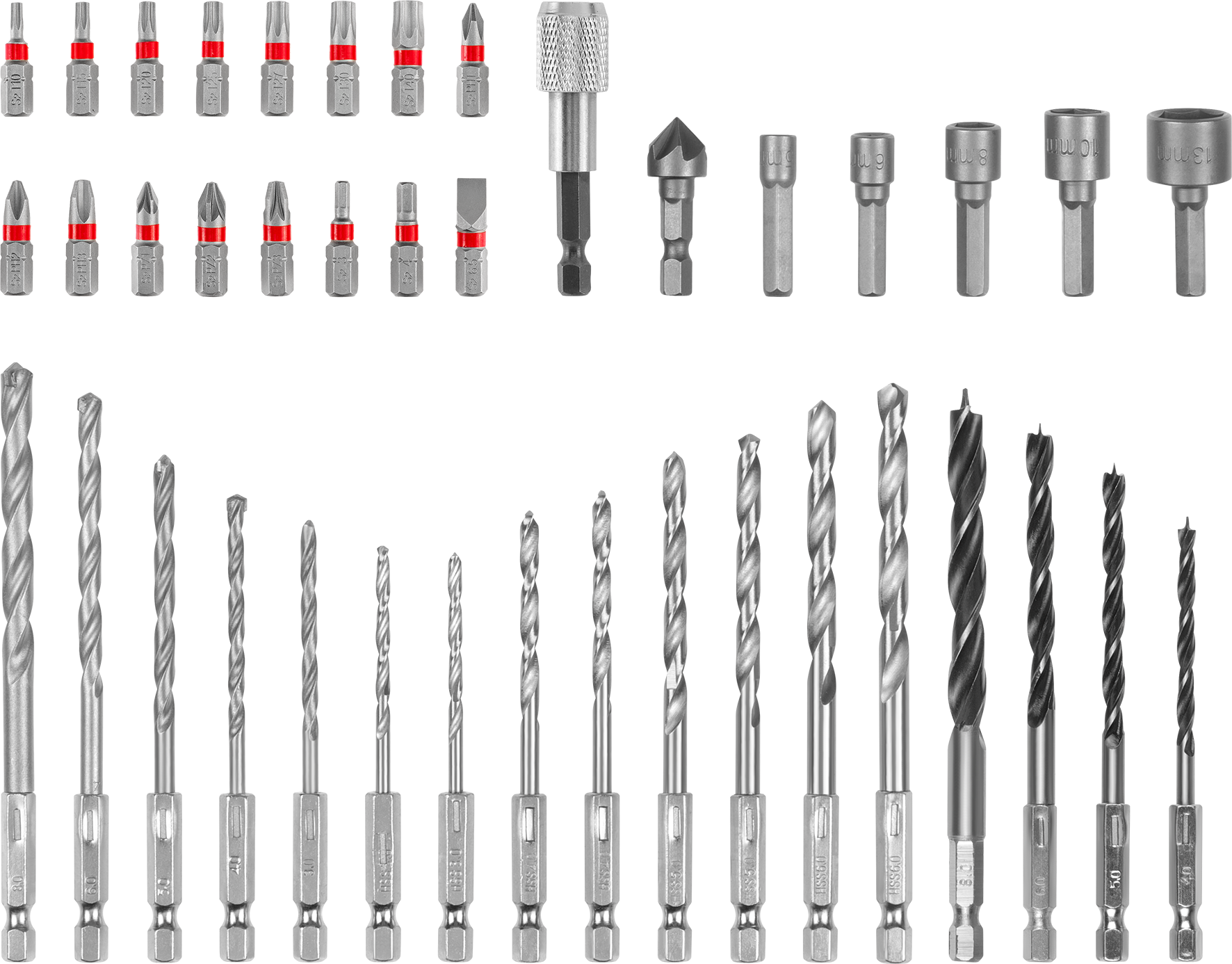 Einhell Bit- und Bohrer-Set für Holz, Stein und Metall, L-CASE, 40-tlg.