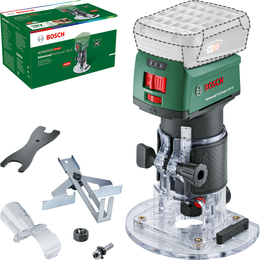 Bosch Akku-Oberfräse AdvancedTrimRouter 18V-8, Solo Bosch Akku-Oberfräse AdvancedTrimRouter 18V-8, Solo
