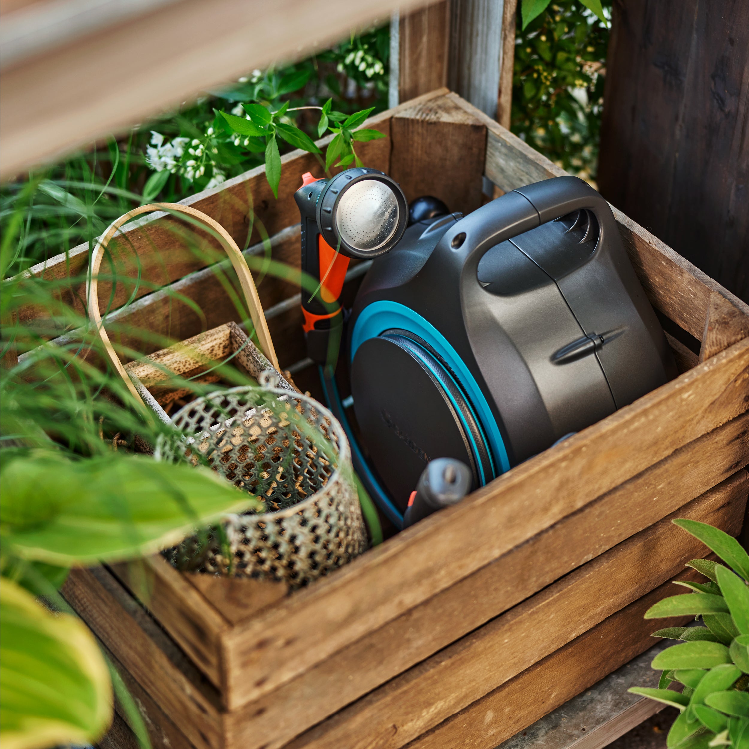 Gardena Mobile Schlauchbox MoveMatic, 12 m + 1,5 m