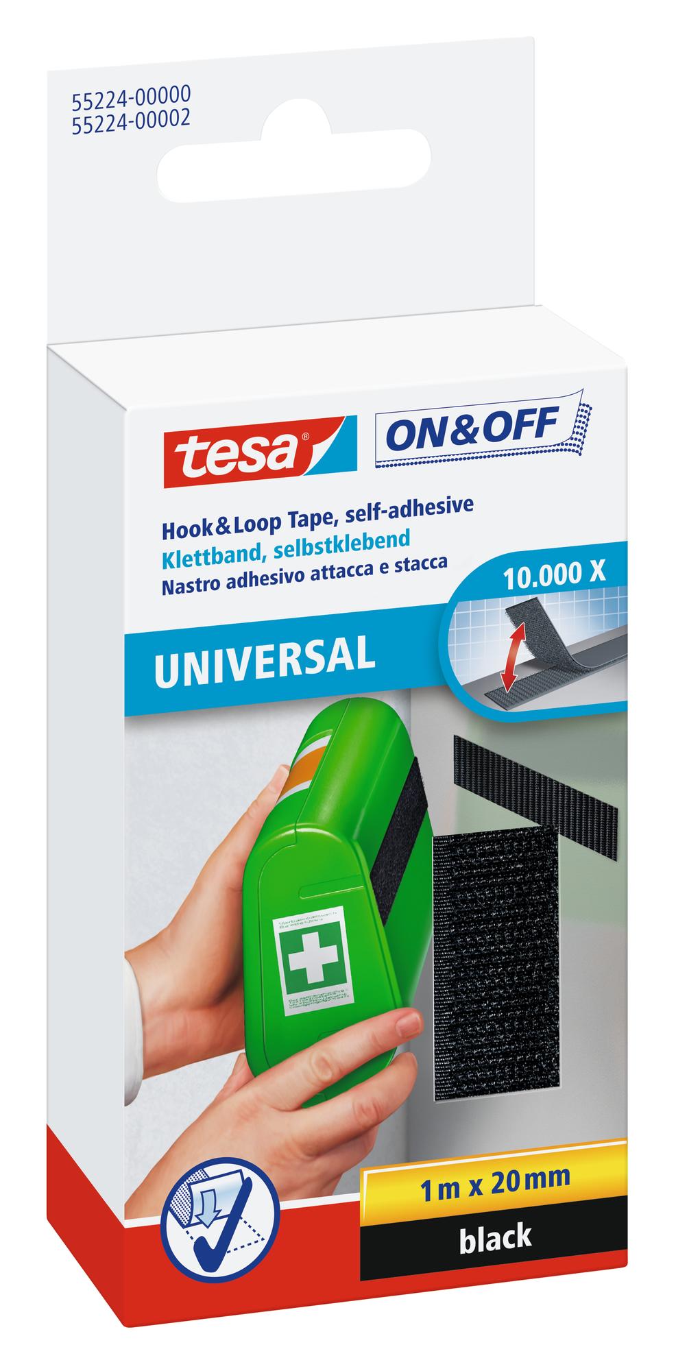 tesa_55224_LI400_pa_001 tesa On & Off Universal Klettband, schwarz