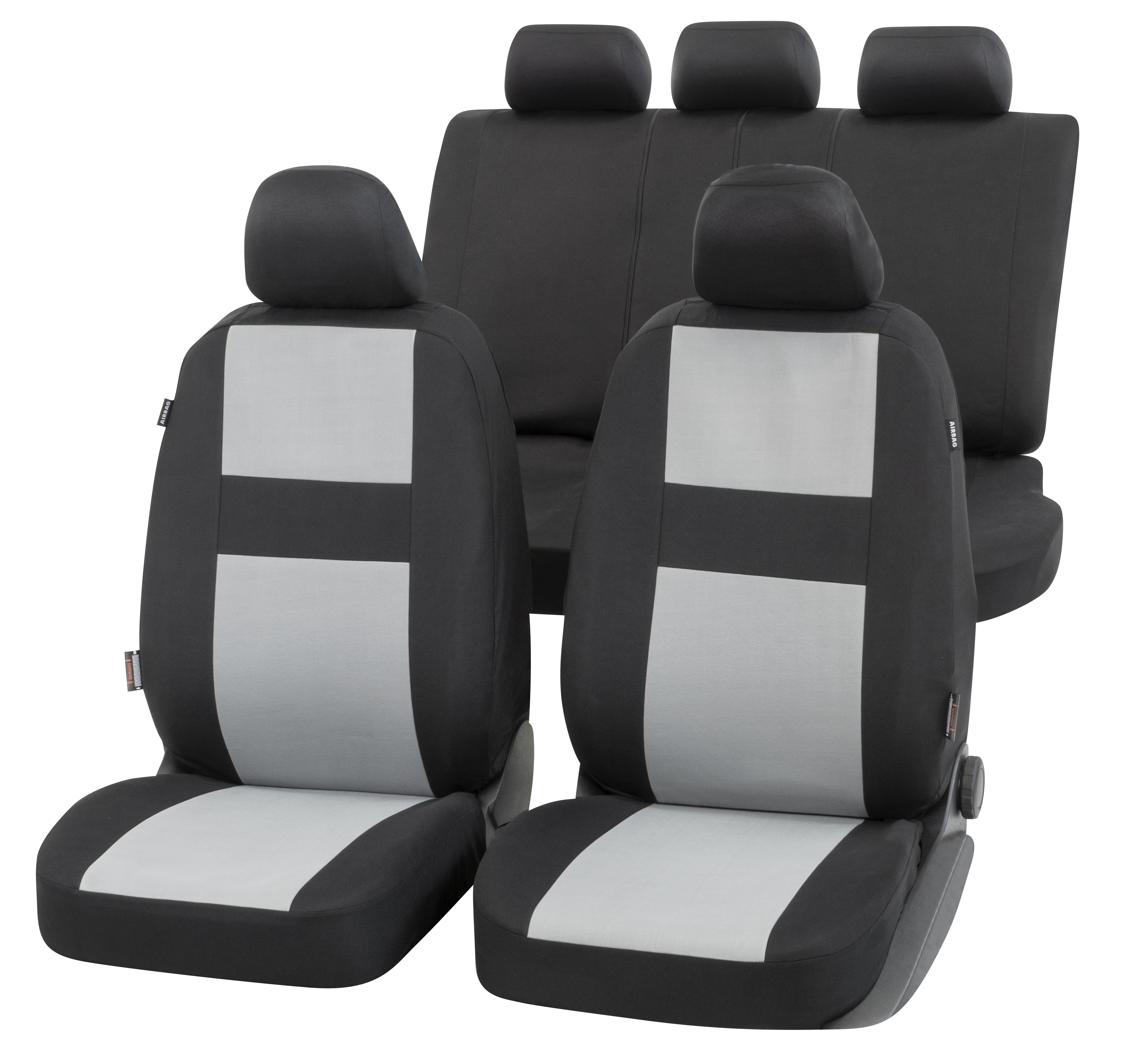CarComfort Autositzbezug Glasgow, schwarz/grau, 2VS 2-teilig 5NS 1RS 5-teilig CarComfort Autositzbezug Glasgow, schwarz/grau, 2VS 2-teilig 5NS 1RS 5-teilig