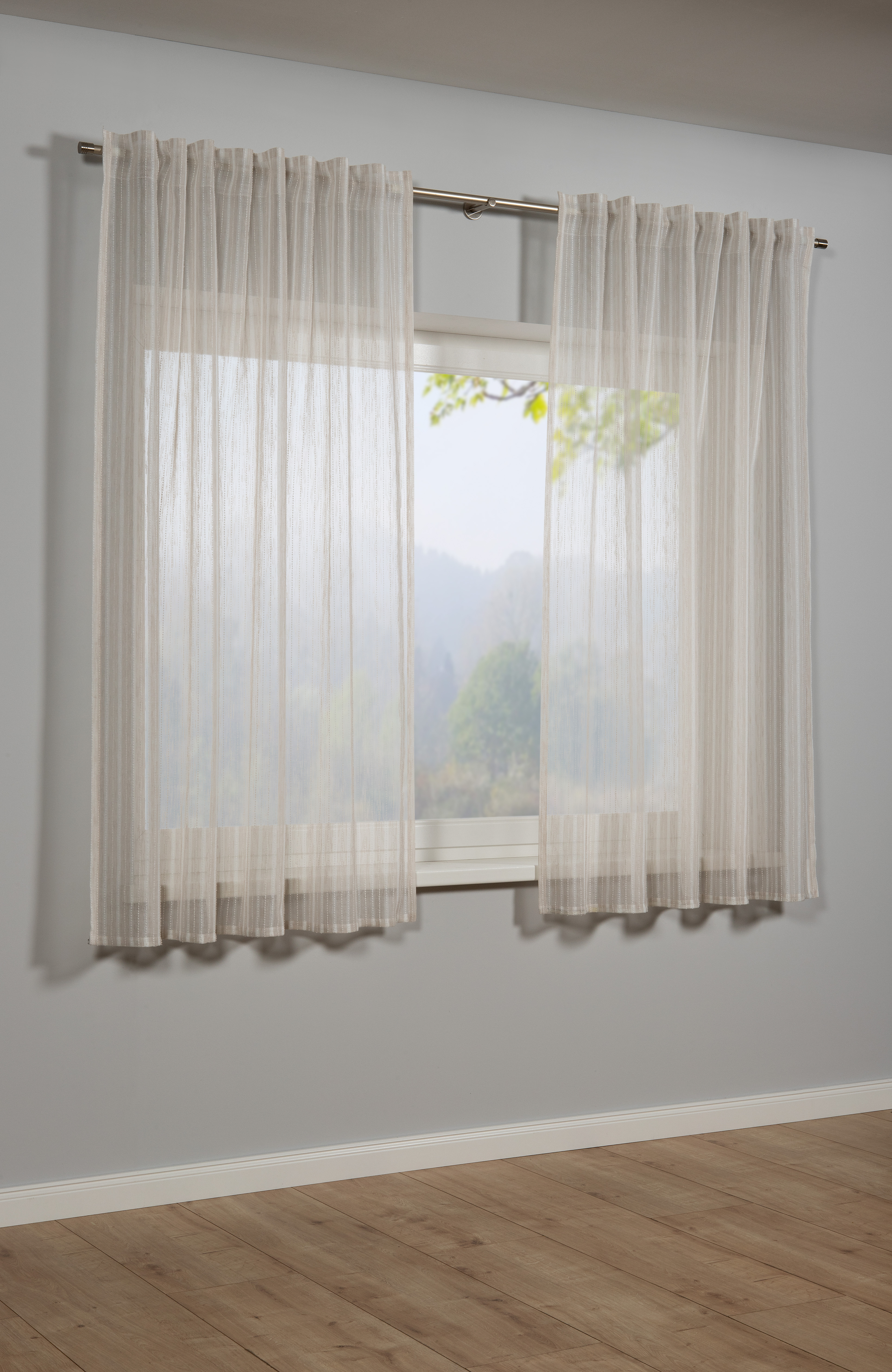 Sehlbach Schal mit Gardinenband beige, 140 x 175 cm Sehlbach Schal mit Gardinenband beige, 140 x 175 cm