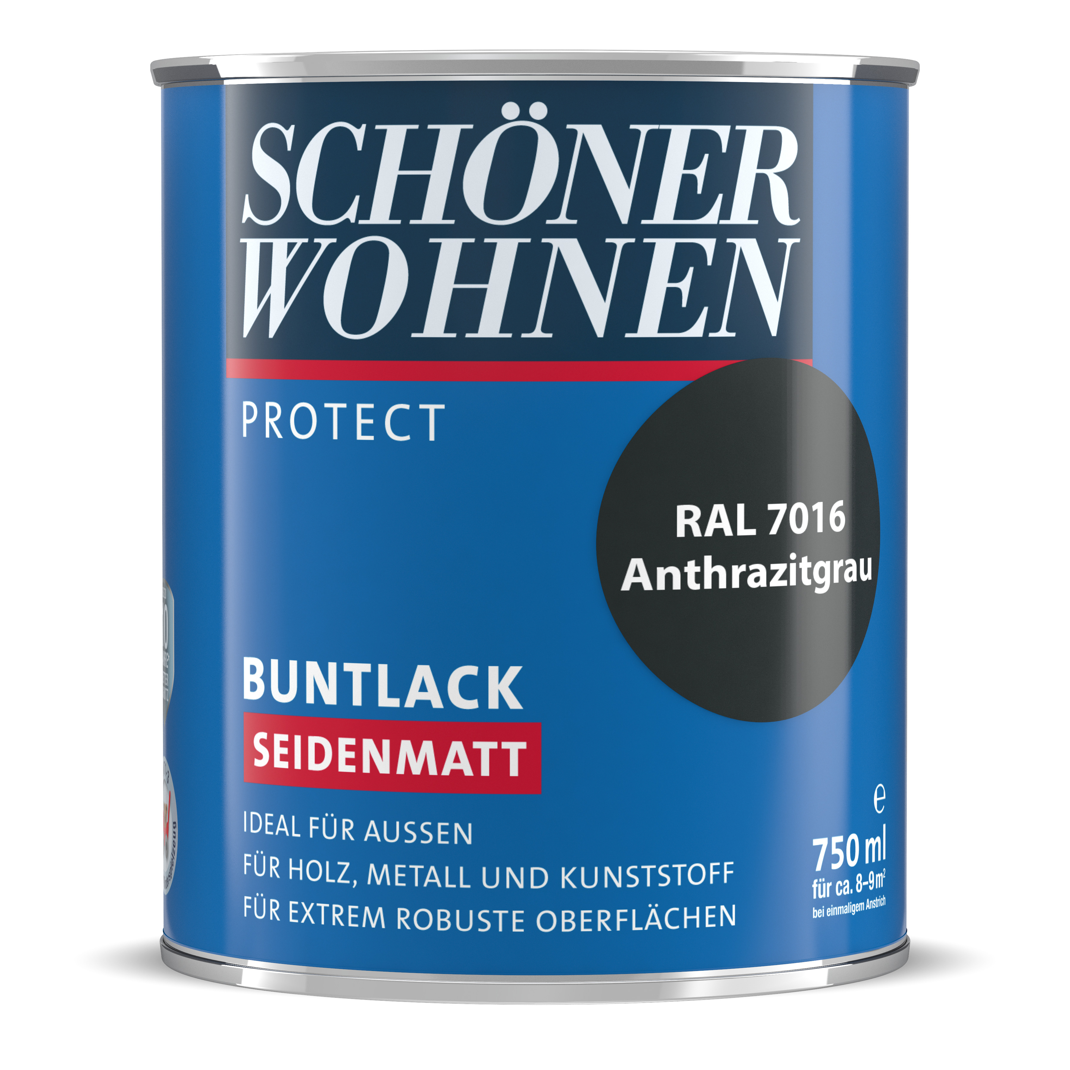 Schöner Wohnen Protect Buntlack, seidenmatt, anthrazitgrau