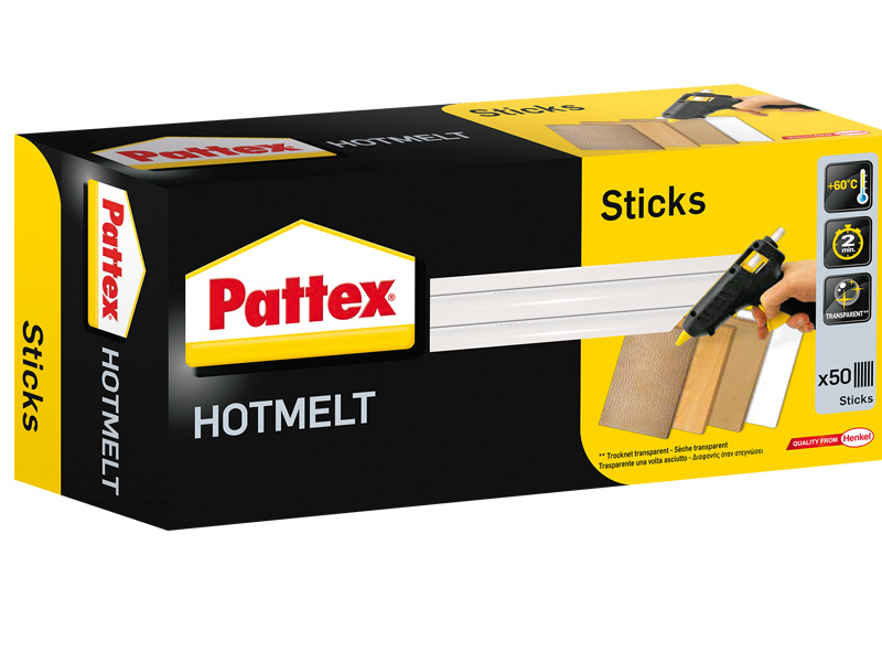 4015000075992 Pattex Hotmelt Sticks transparent, hochfest, 1 kg