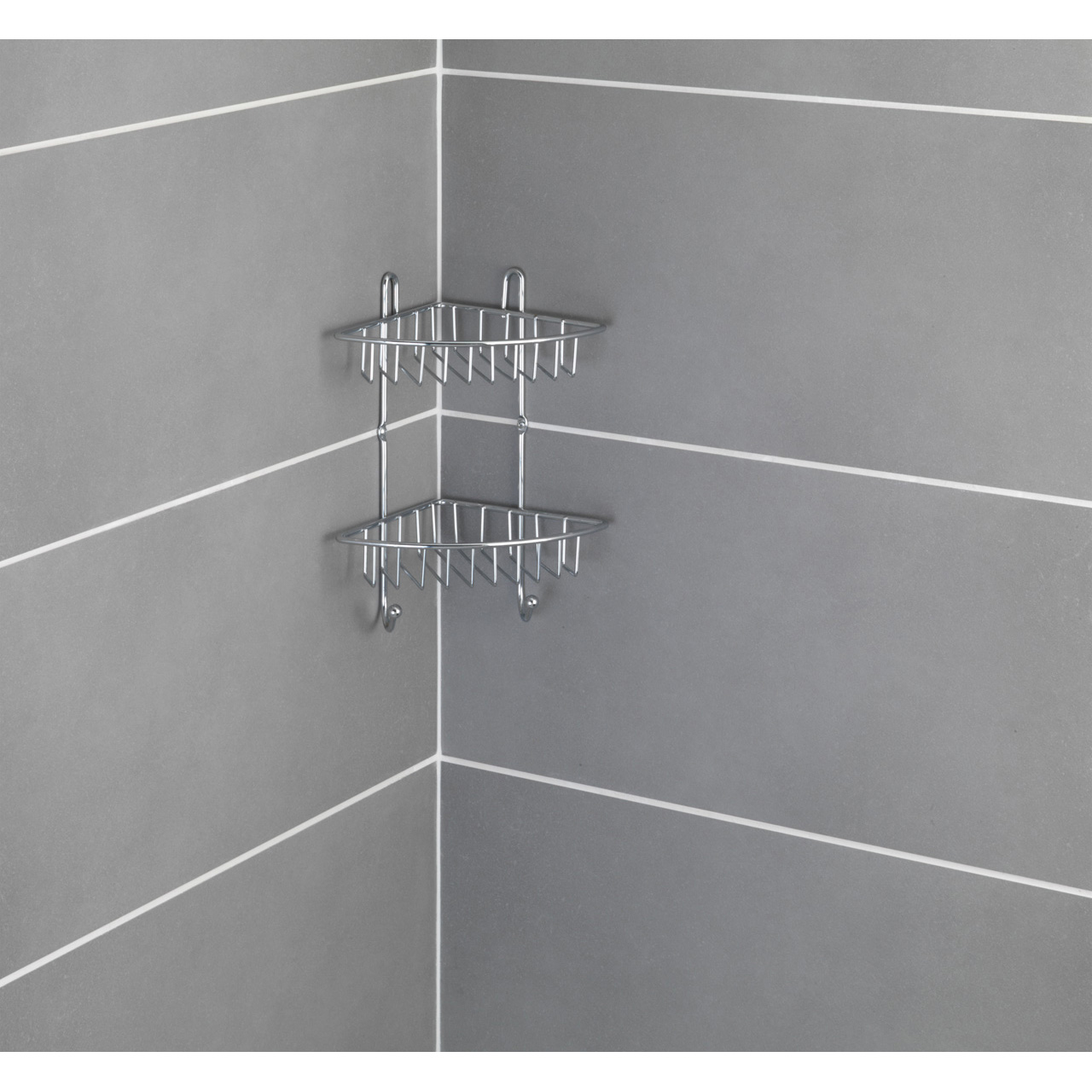 422850-Badeckregal-Milano-2-Etagen_AMBI_02 WENKO ECKREGAL MILANO 2ETAGEN 16,5X22,5X30CM