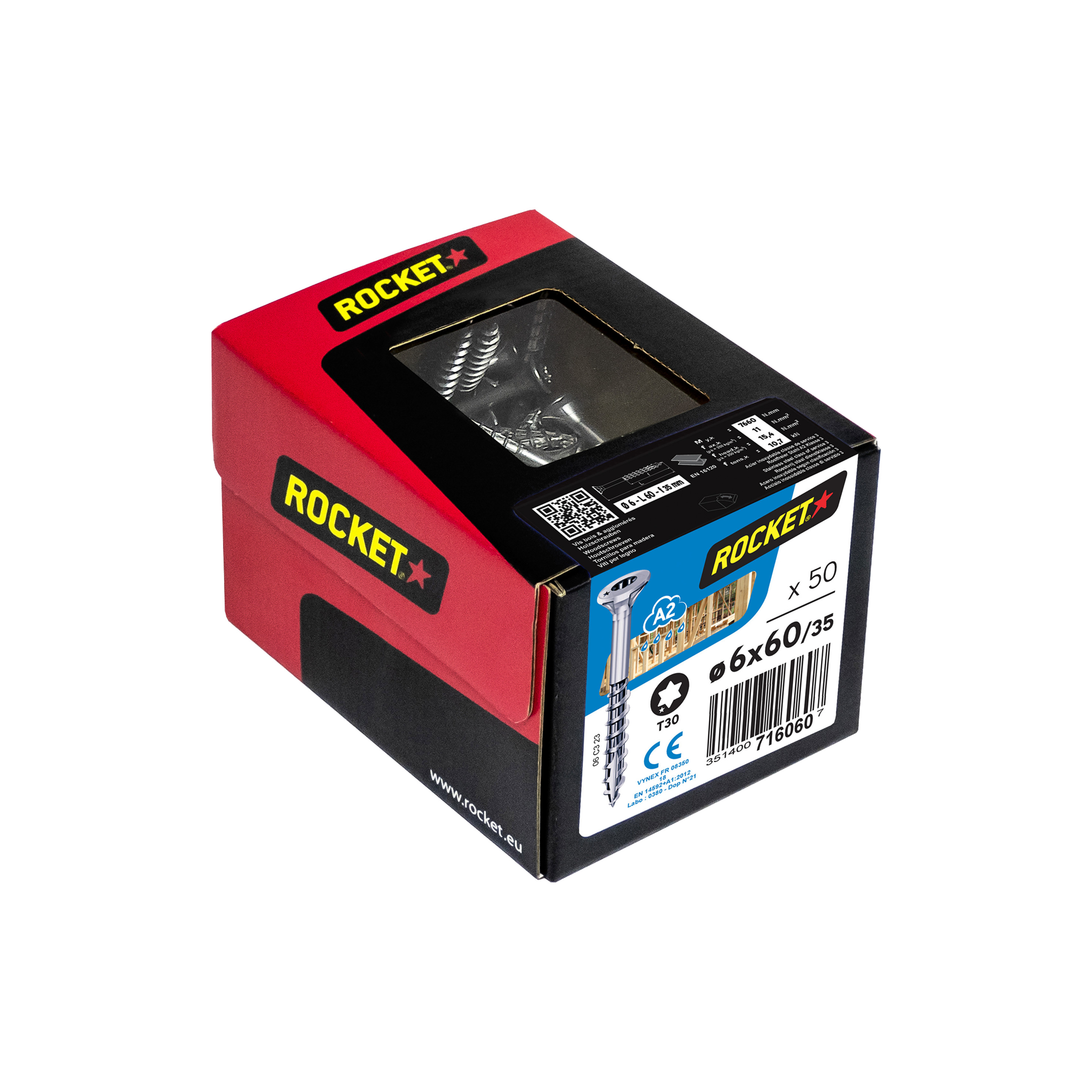 Rocket Seko 6,0 x 60 A2 T30 TG Rocket Seko 6,0 x 60 A2 T30 TG