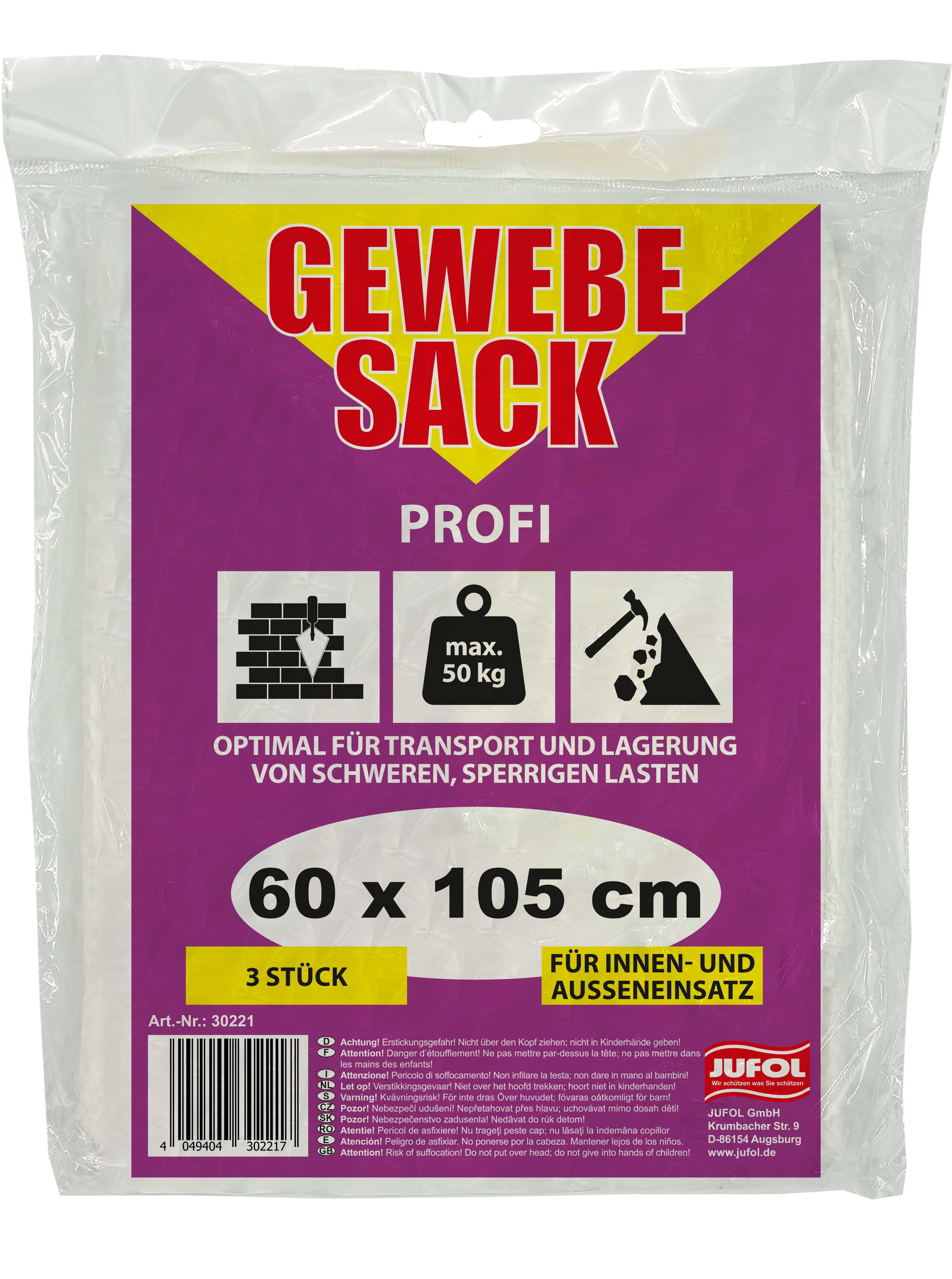Jufol Gewebesack Profi 60 x 105 cm