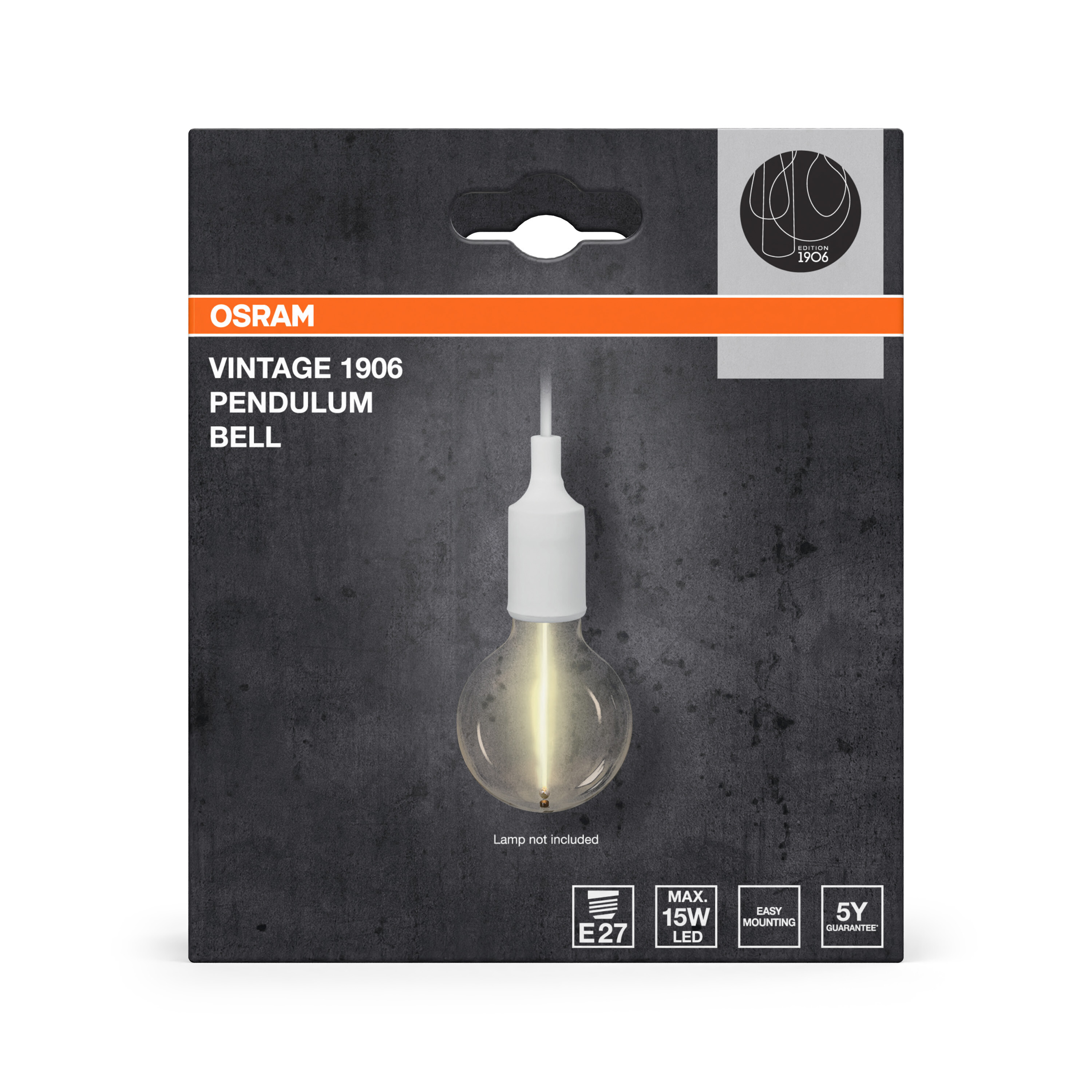 Osram Vintage 1906 Pendelleuchte Bell E27, weiß