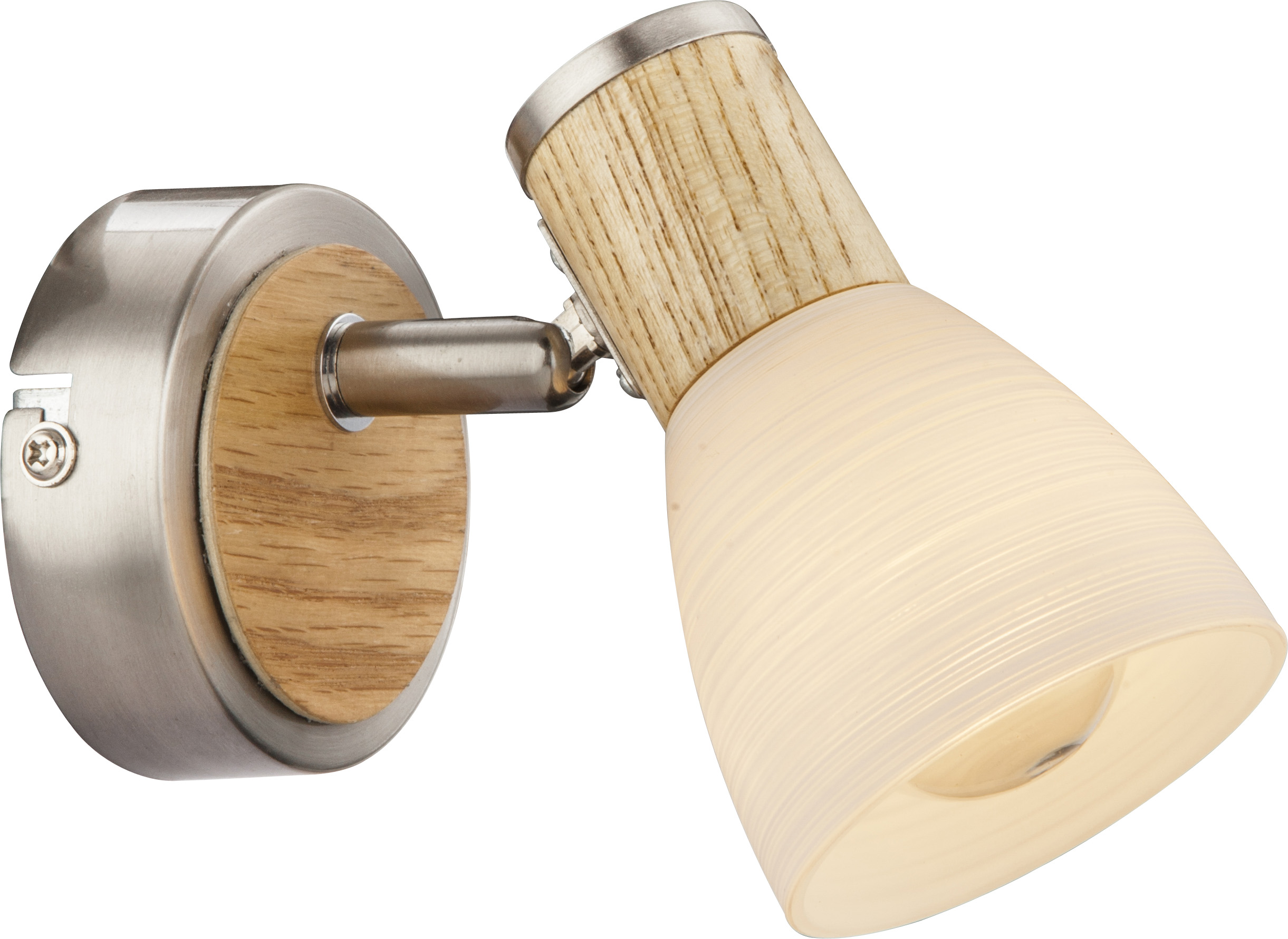 GLOBO STRAHLER 1XE14 NICKEL HOLZ GLAS