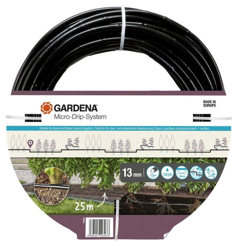 Gardena Micro-Drip-System Tropfrohr 1,6 l/h, ober- und unterirdische Verlegung (25 m) Gardena Micro-Drip-System Tropfrohr 1,6 l/h, ober- und unterirdische Verlegung (25 m)