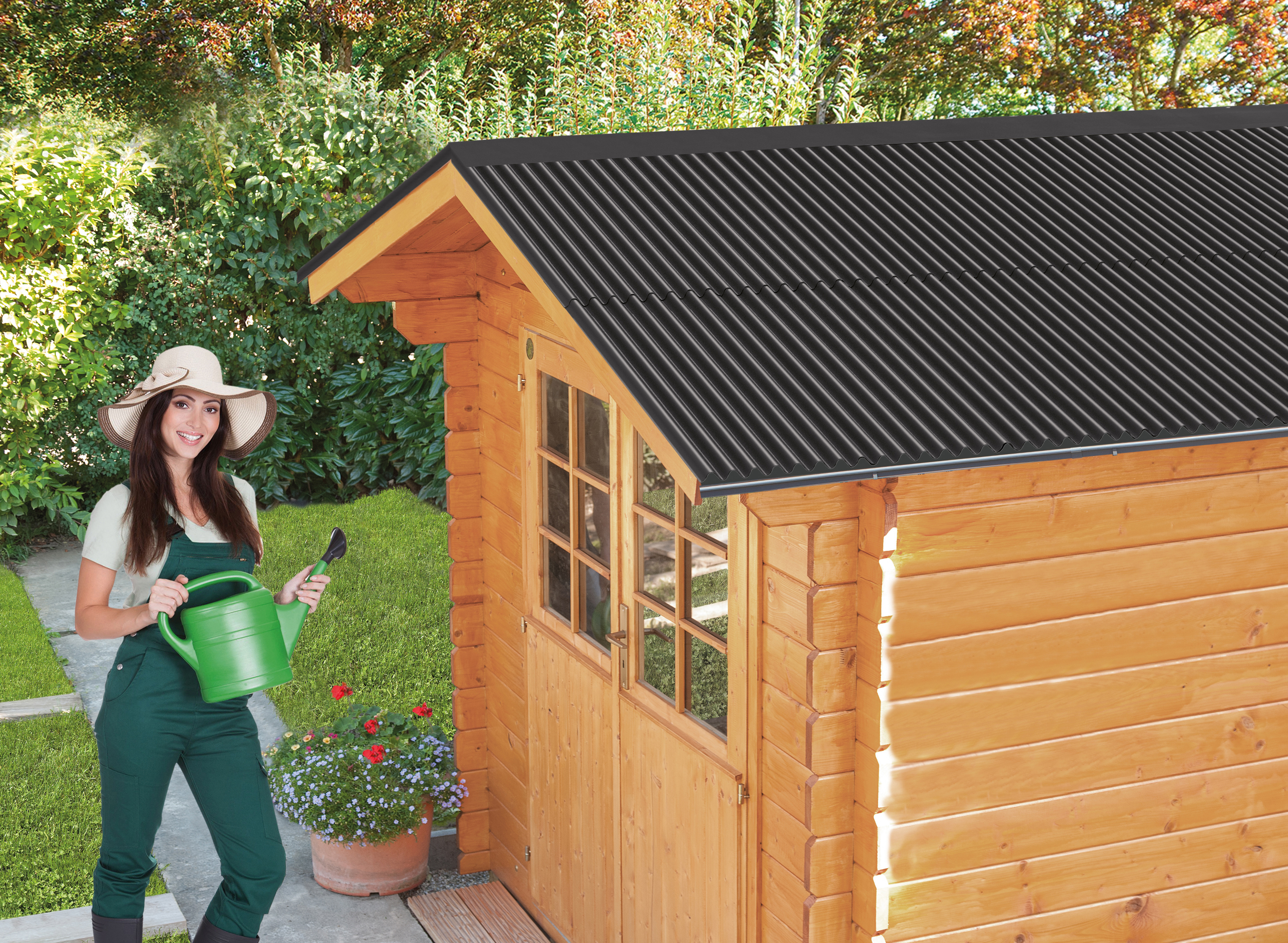 Gutta Guttanit Wellplatten 76/18, schwarz, 2000 x 900 mm  Gutta Guttanit Wellplatten 76/18, schwarz, 2000 x 900 mm