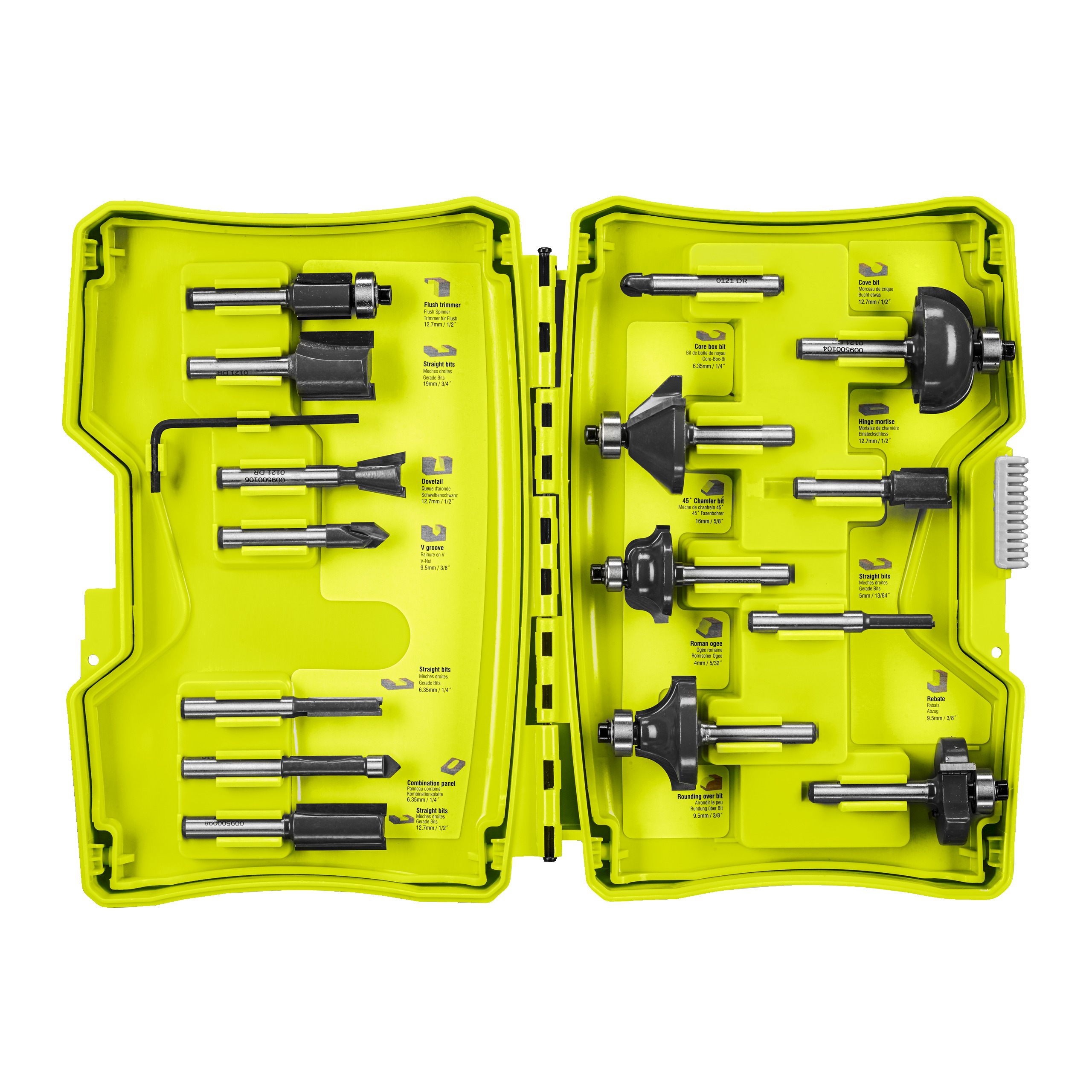 Ryobi 15-teiliges Fräserset RAKRBS15 Ryobi 15-teiliges Fräserset RAKRBS15