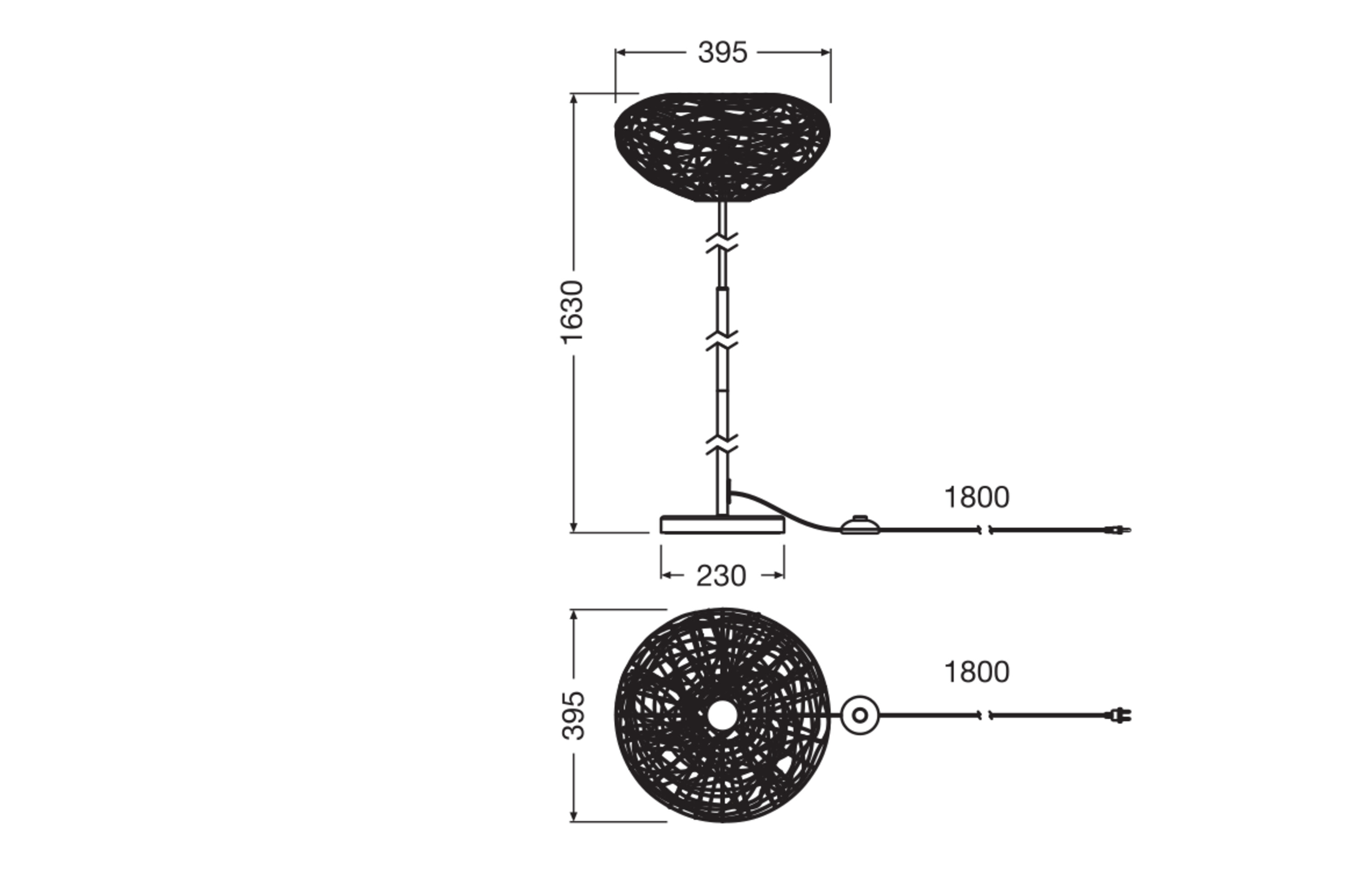 Osram Decor Stehleuchte, 1XE27, schwarz