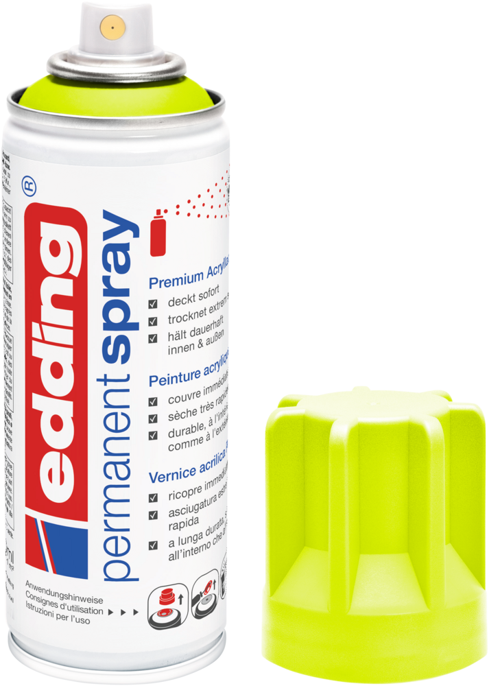 Edding 5200 Permanentspray Premium Acryllack neongelb matt Edding 5200 Permanentspray Premium Acryllack neongelb matt