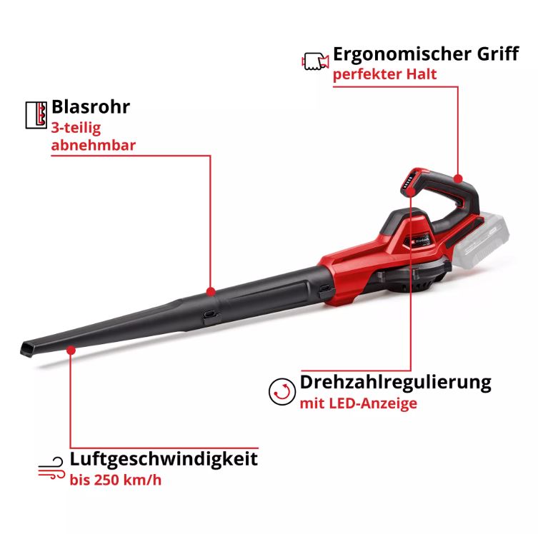Einhell Akku-Laubbläser GE-UB 18/250 Li E-Solo (ohne Akku & Ladegerät)