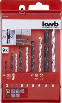 Kwb HSS-Kombibohrer-Satz, 9-tlg.