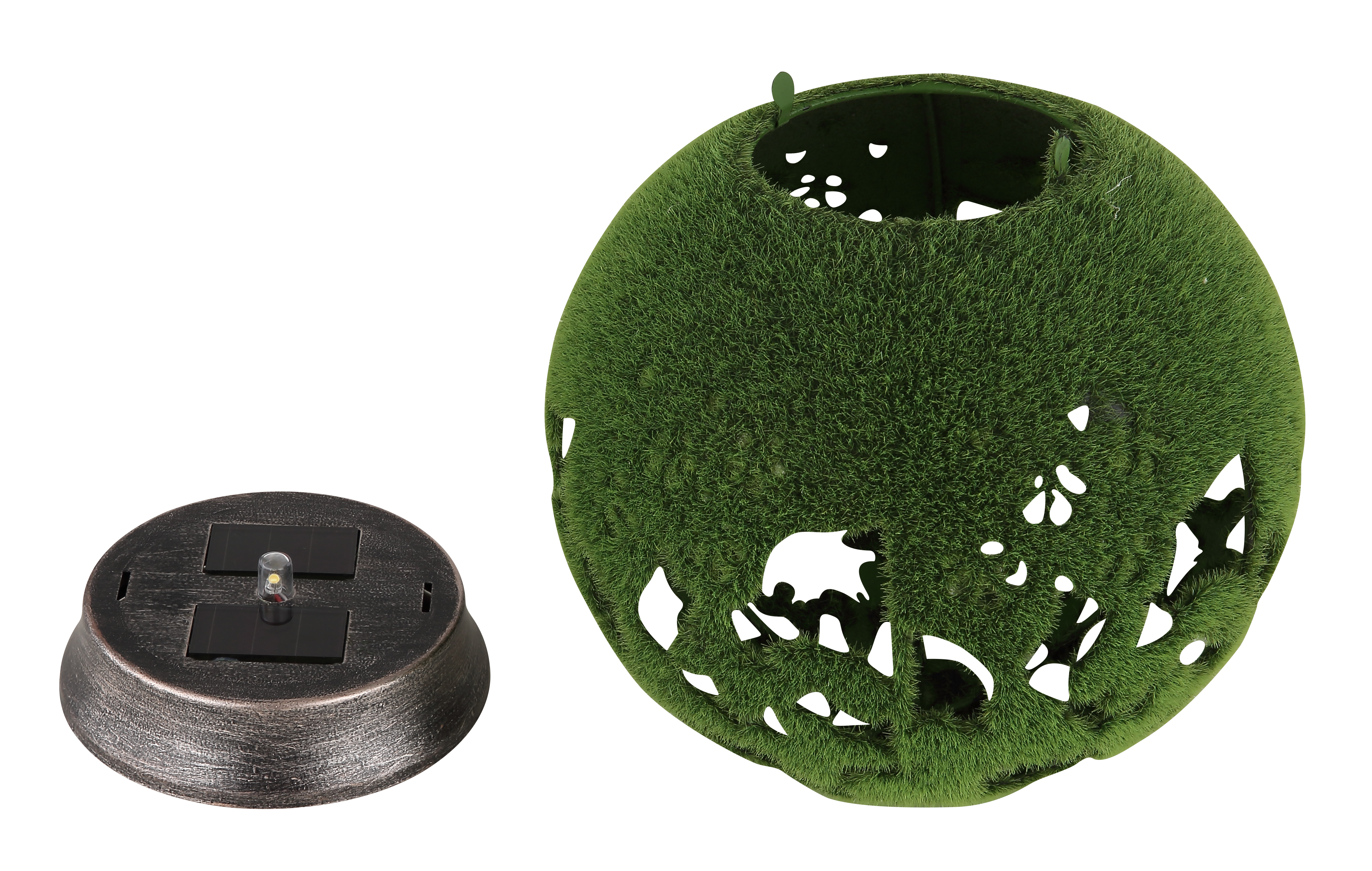 Globo Solarleuchte Metall silbergrau, 1xLED