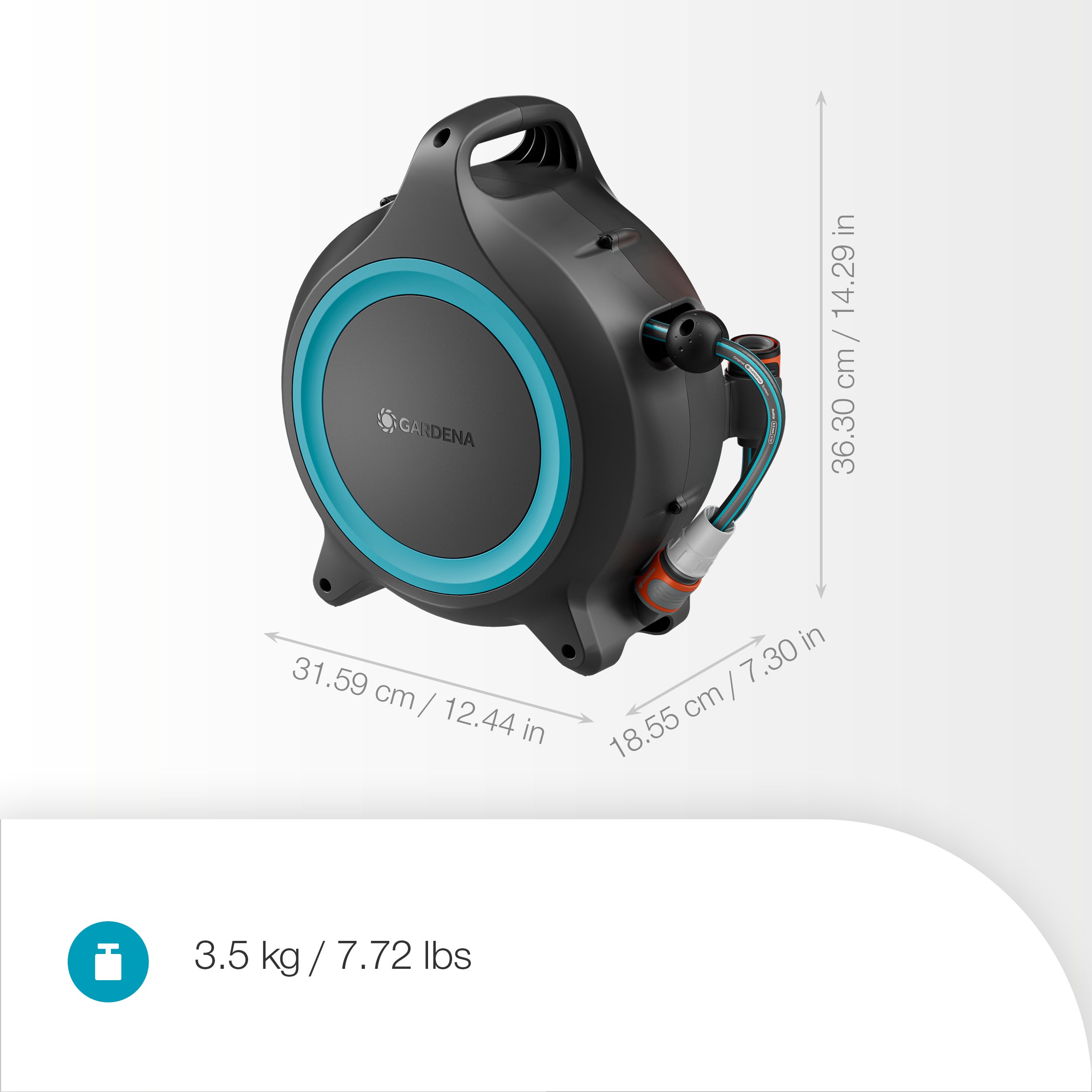 Gardena Mobile Schlauchbox MoveMatic, 12 m + 1,5 m